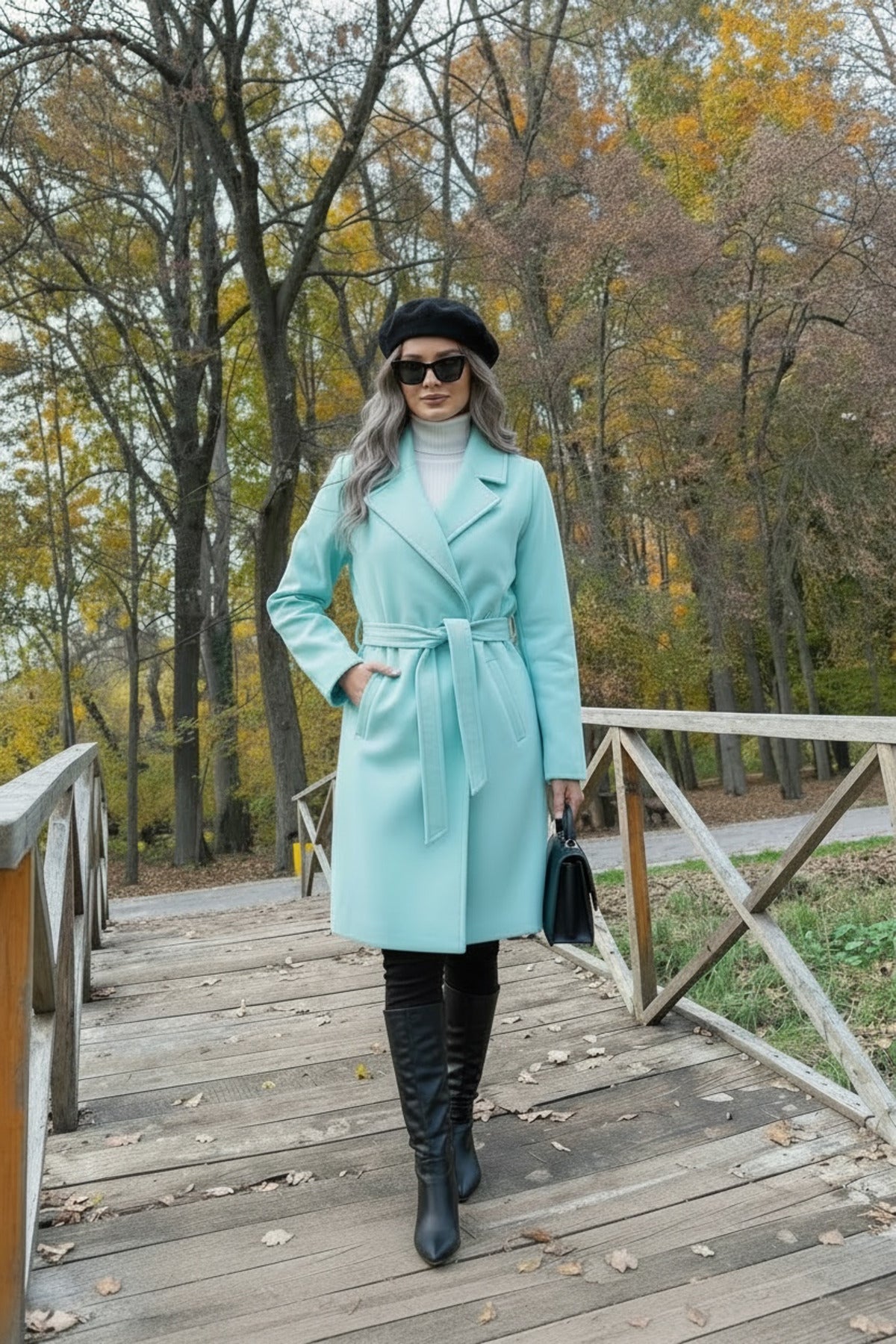 Fern Women's Lined Coat - Light Turquoise - product image 1