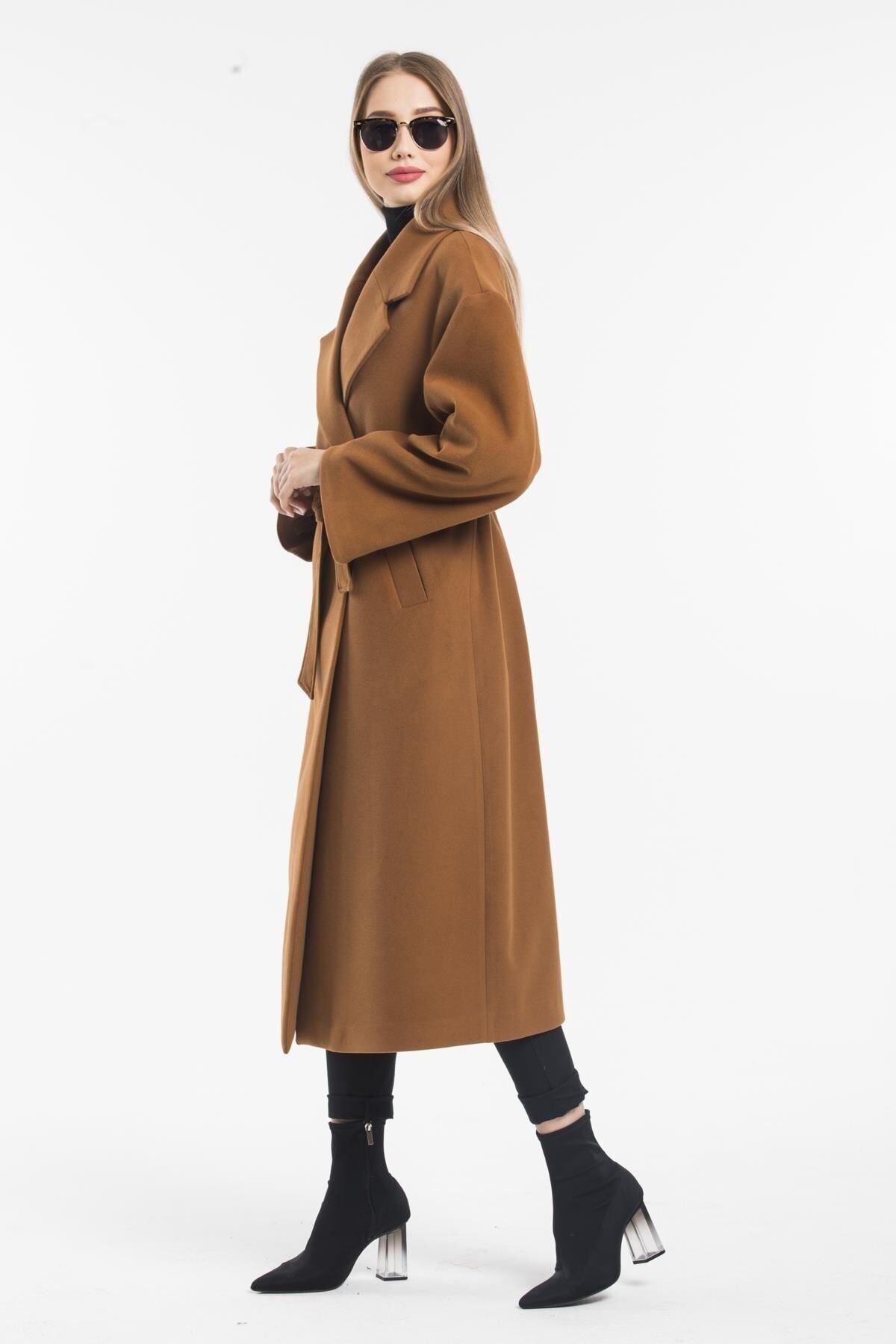 Aurora Women's Belted Oversized Coat - Cognac - product image 4