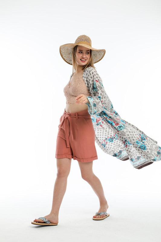 Adele Women's Polka Dot Kimono - Taupe Polka Dot - product image 1