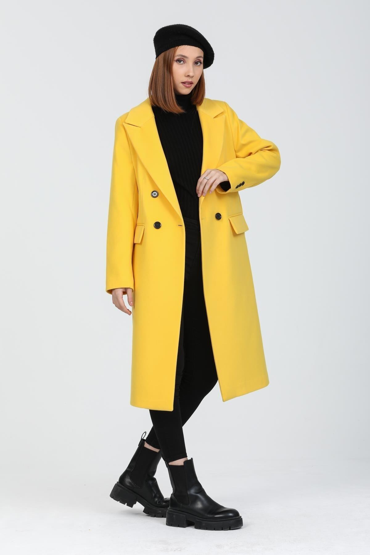 Andie Women's Button Front Coat - Yellow - product image 3