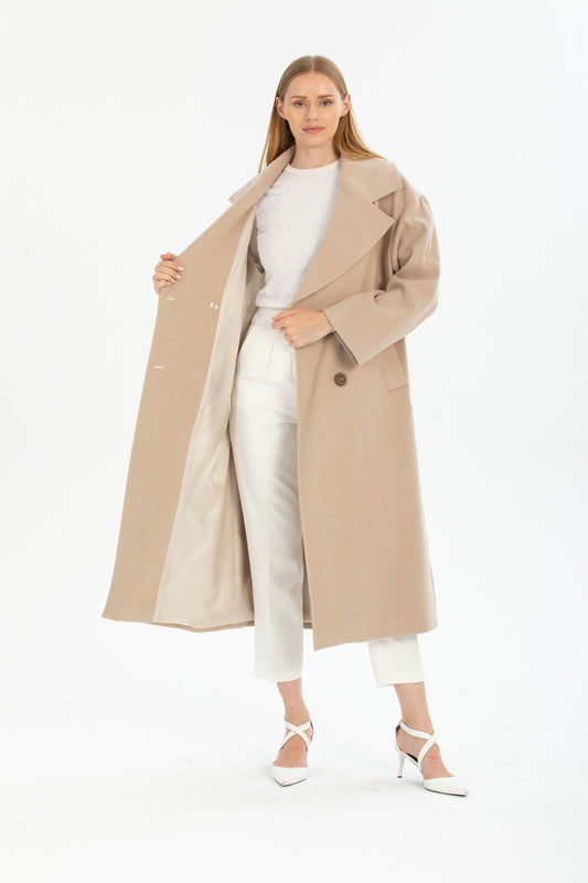 Aurelia Women's Oversized Coat - Beige - product image 1