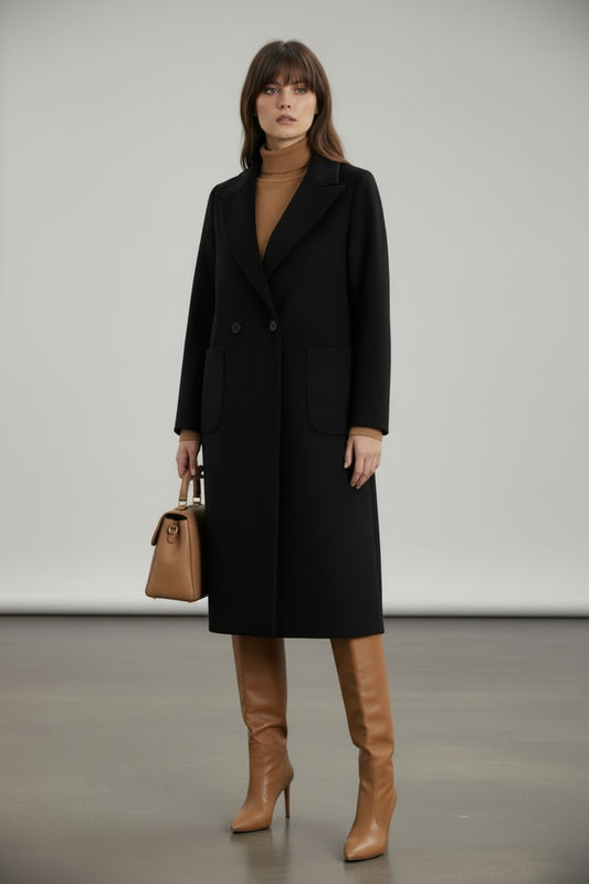 Annalise Women's Lined Button Front Coat - Black - product image 1