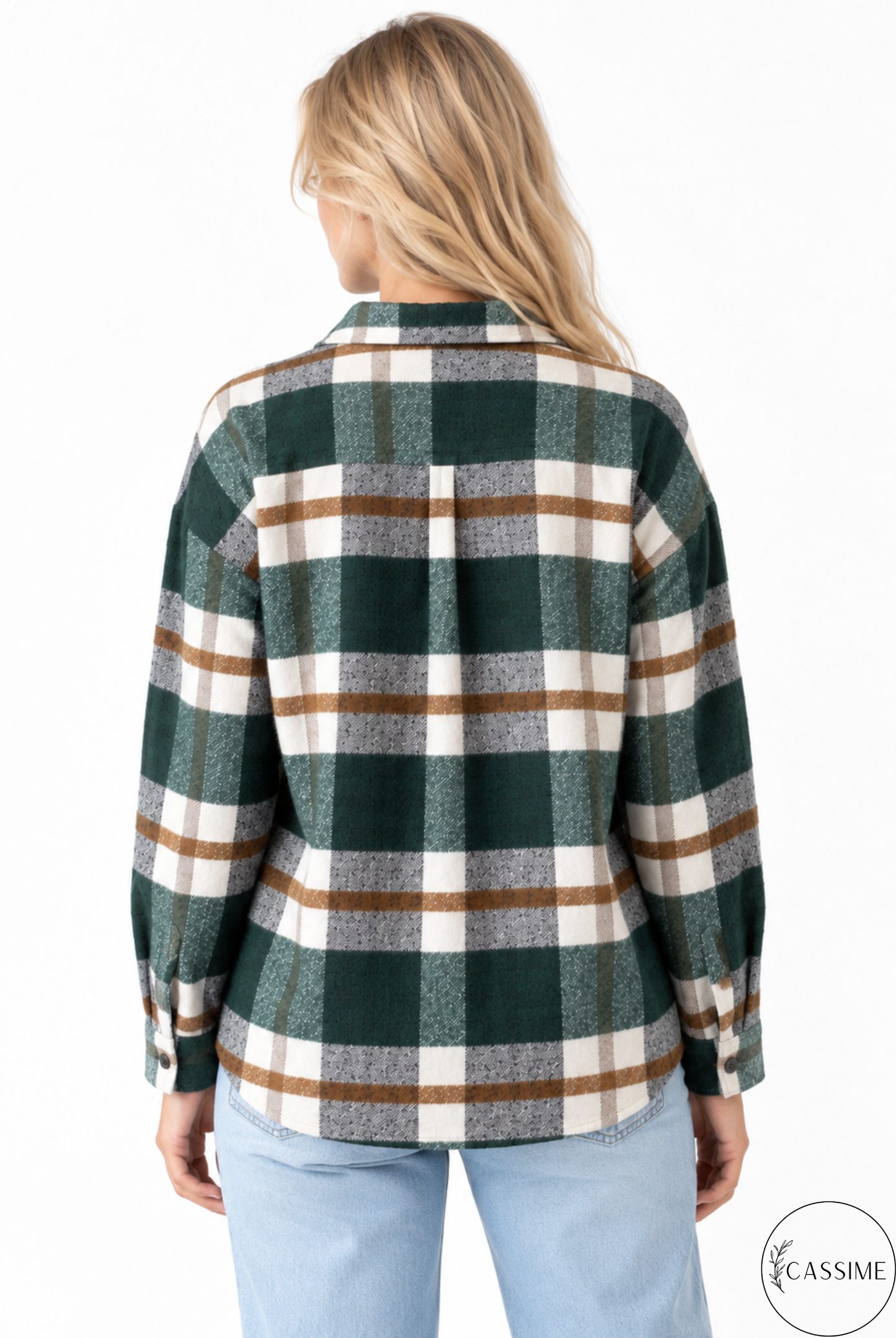 Tony Khaki Brown Cotton Plaid Shacket