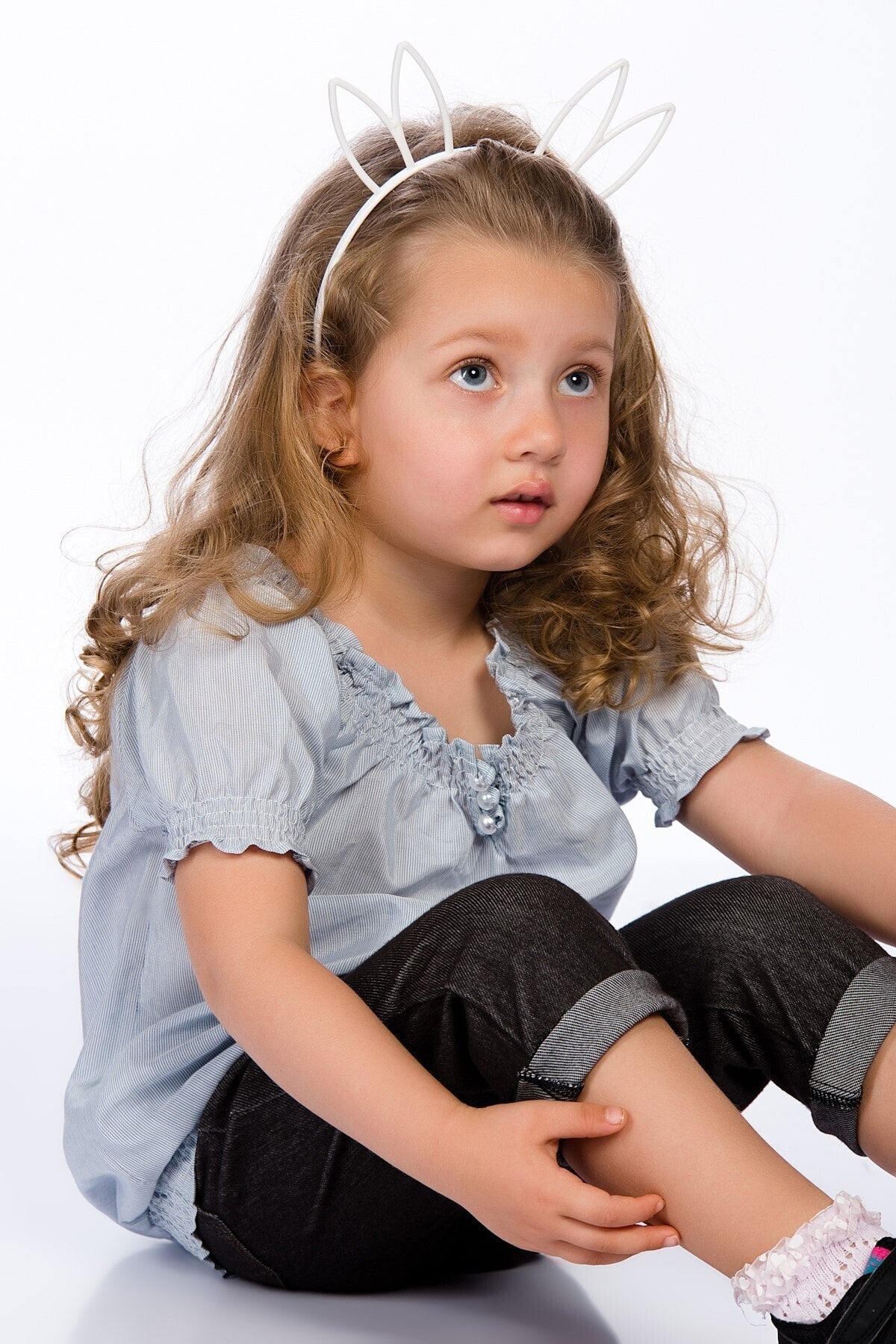 Kelsey Girls' Striped Blouse - Blue Stripe - product image 2
