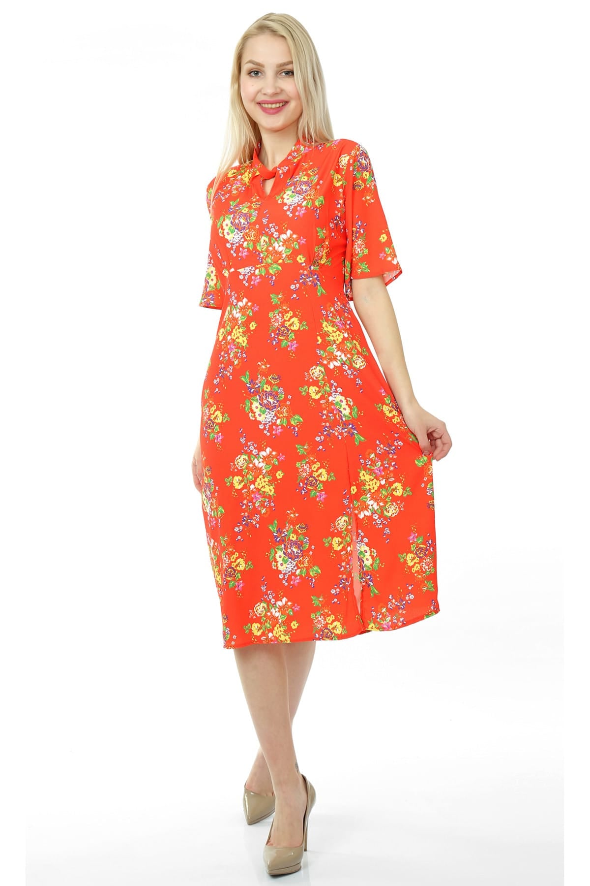 Guinevere Women's Dress - Coral Red - product image 1