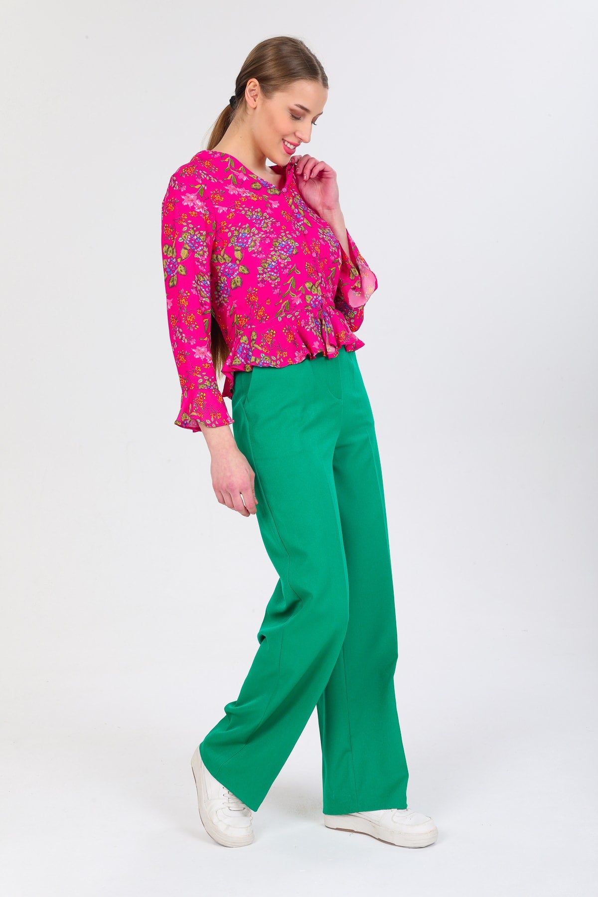 Billie Women's Floral Shirt - Fuchsia Floral - product image 2
