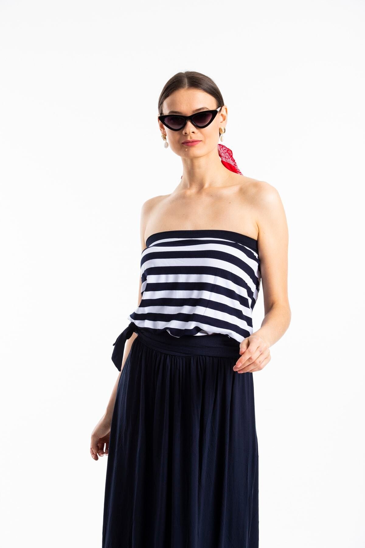 Elspeth Women's Striped Dress - Navy Stripe - product image 2