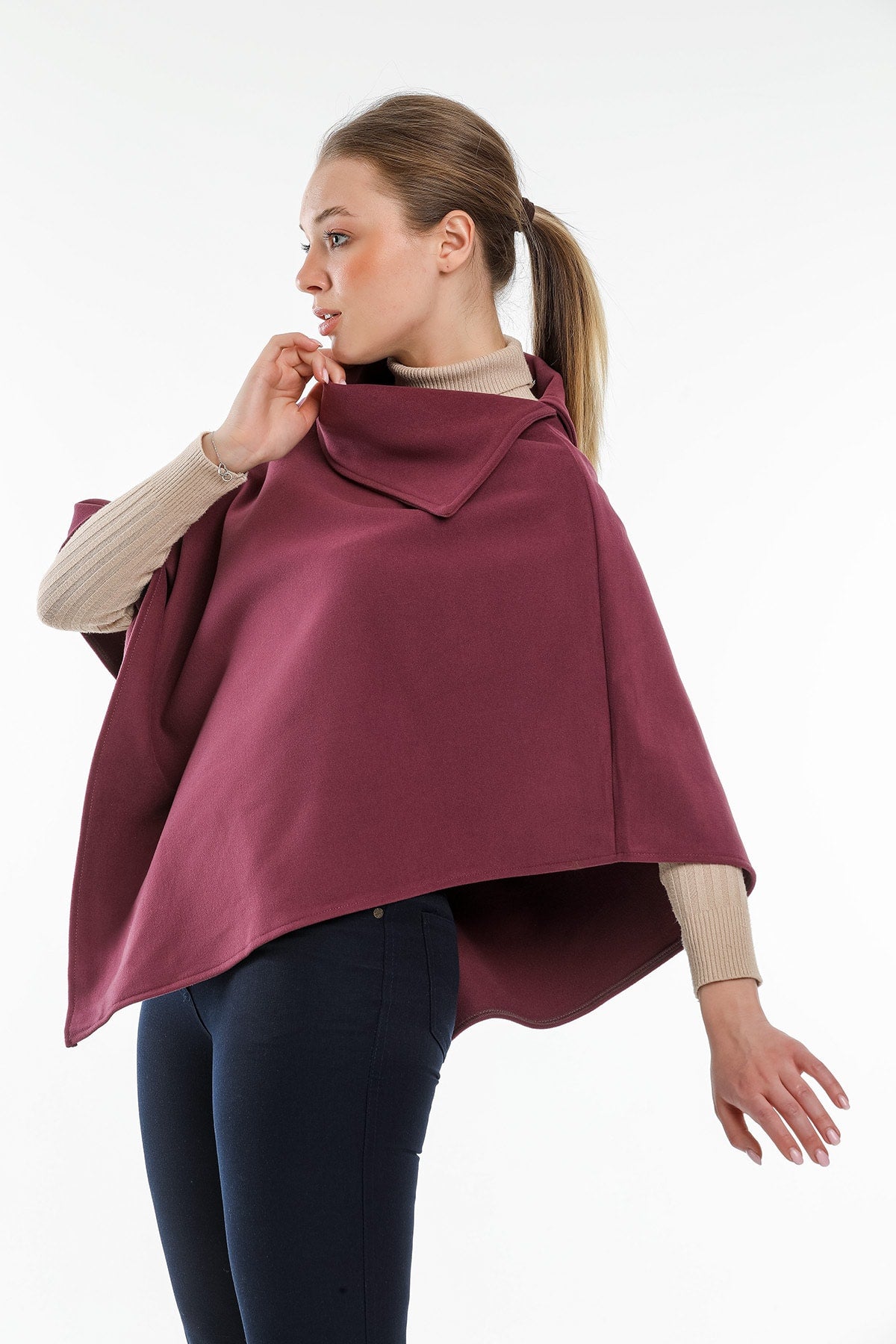 Dora Women's Poncho - Plum New - product image 3