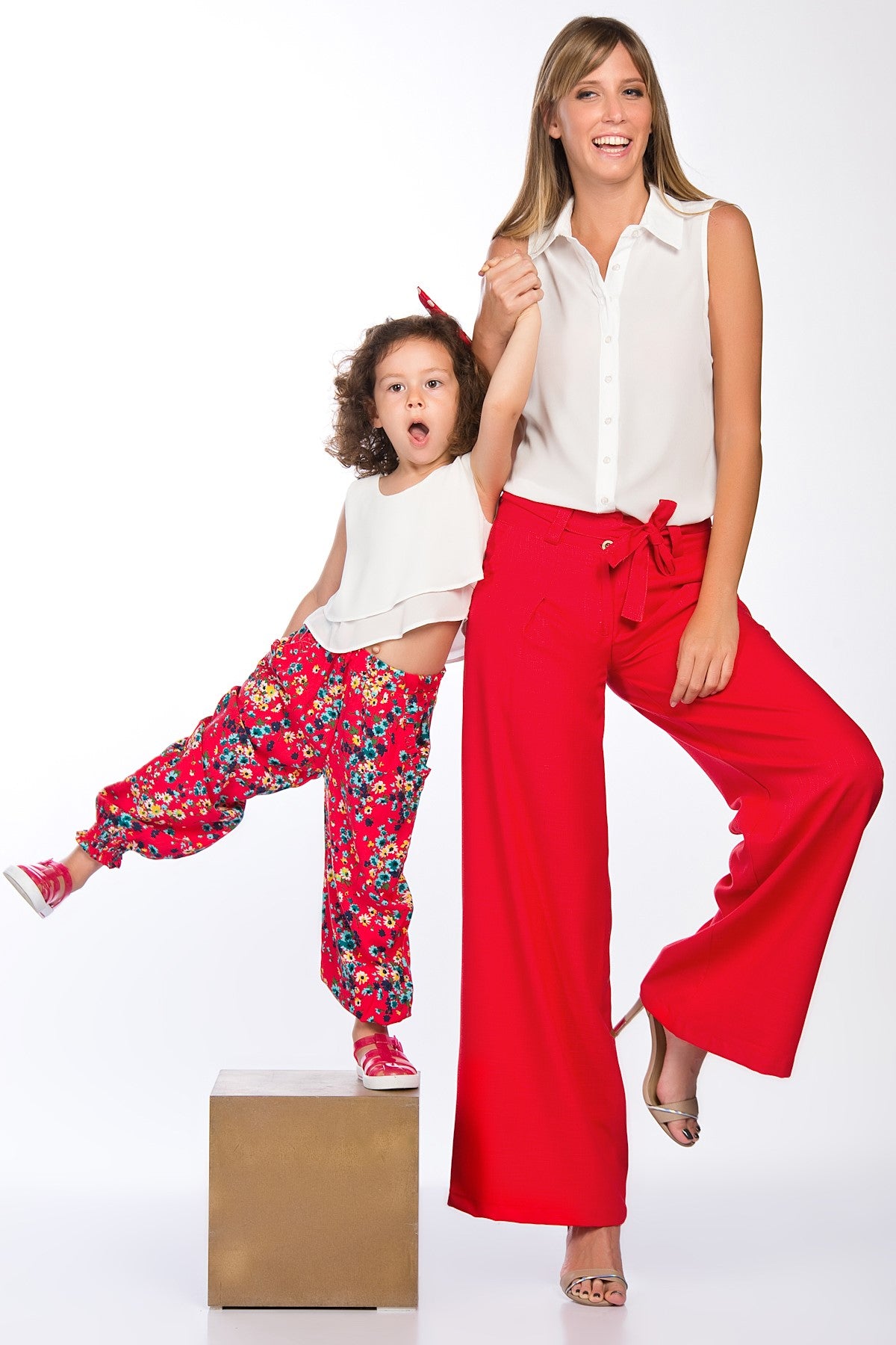 Amanda Girls' Floral Pants - Red Print - product image 3