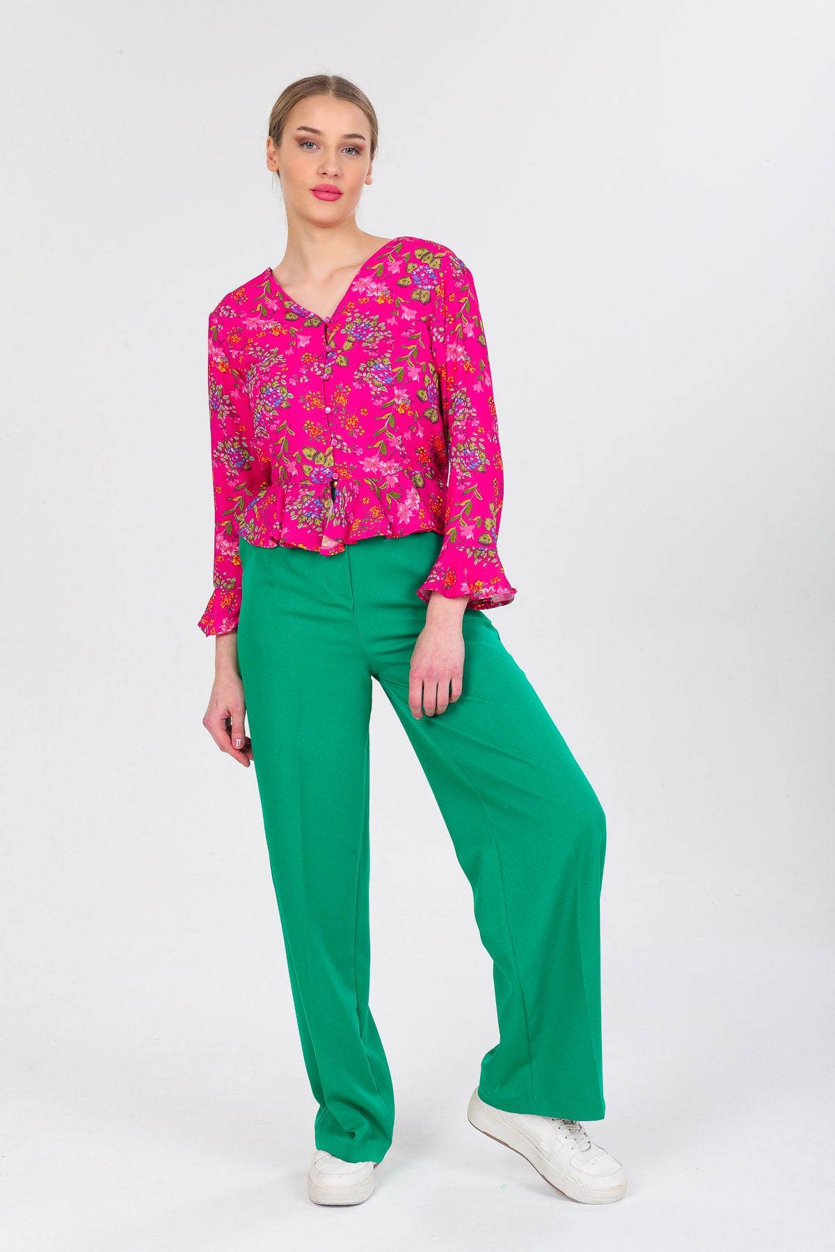 Billie Women's Floral Shirt - Fuchsia Floral - product image 3