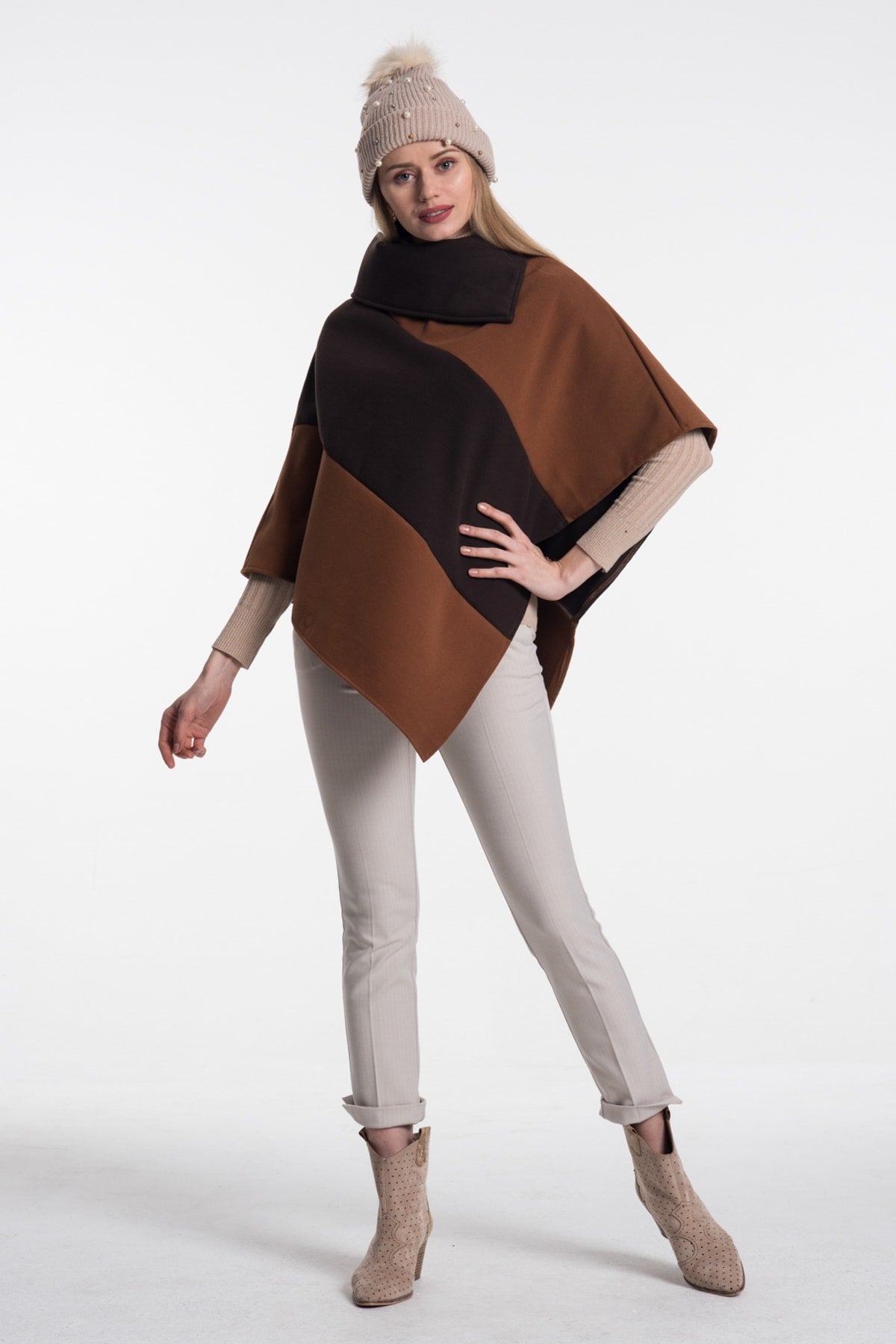 Farrah Women's Poncho - Cognac Brown - product image 3