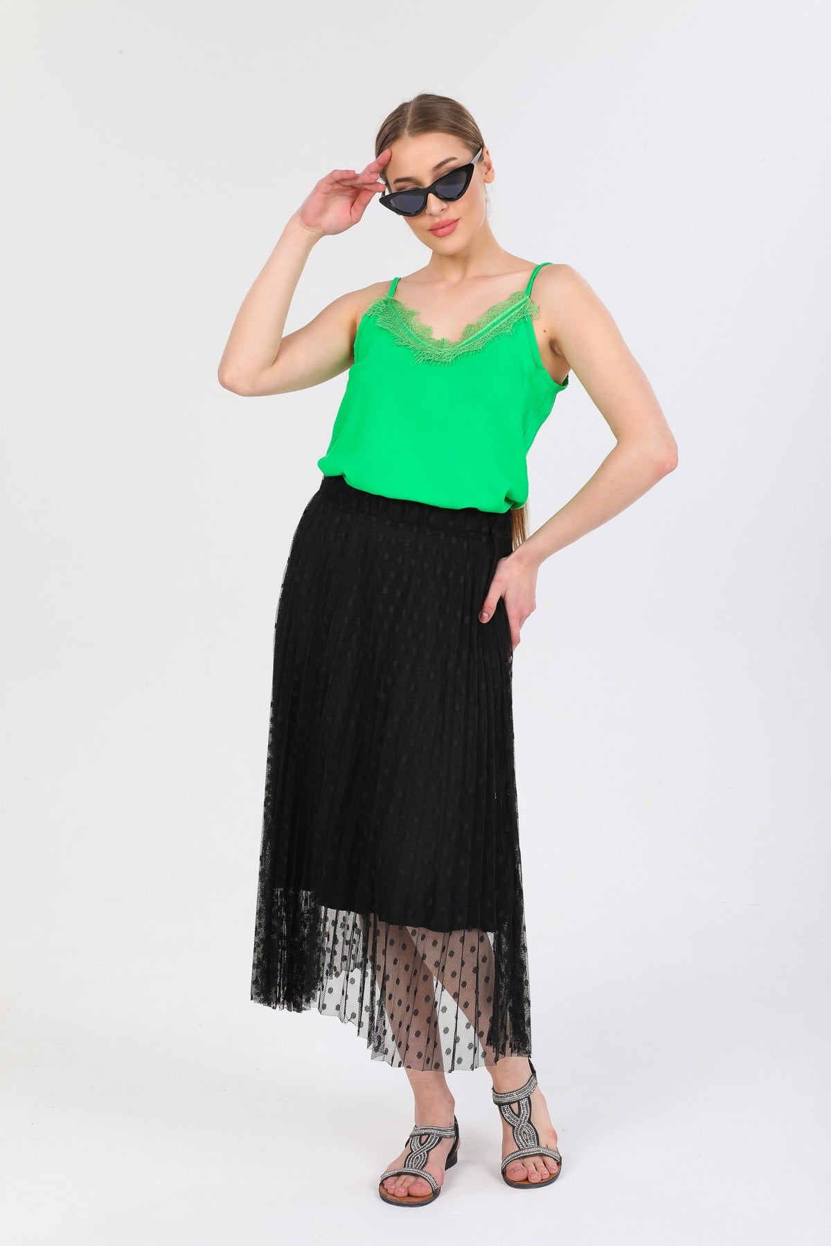 Blythe Women's Polka Dot Lace Skirt - Black Polka Dot - product image 3