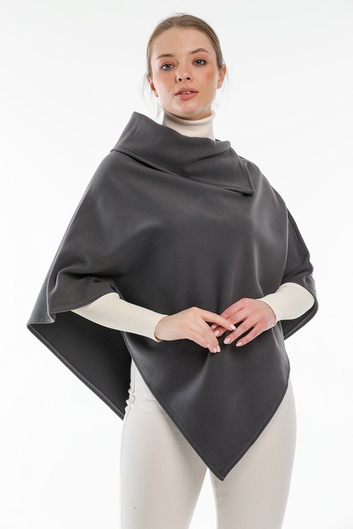 Dina Women's Poncho - Smoke Gray - product image 3