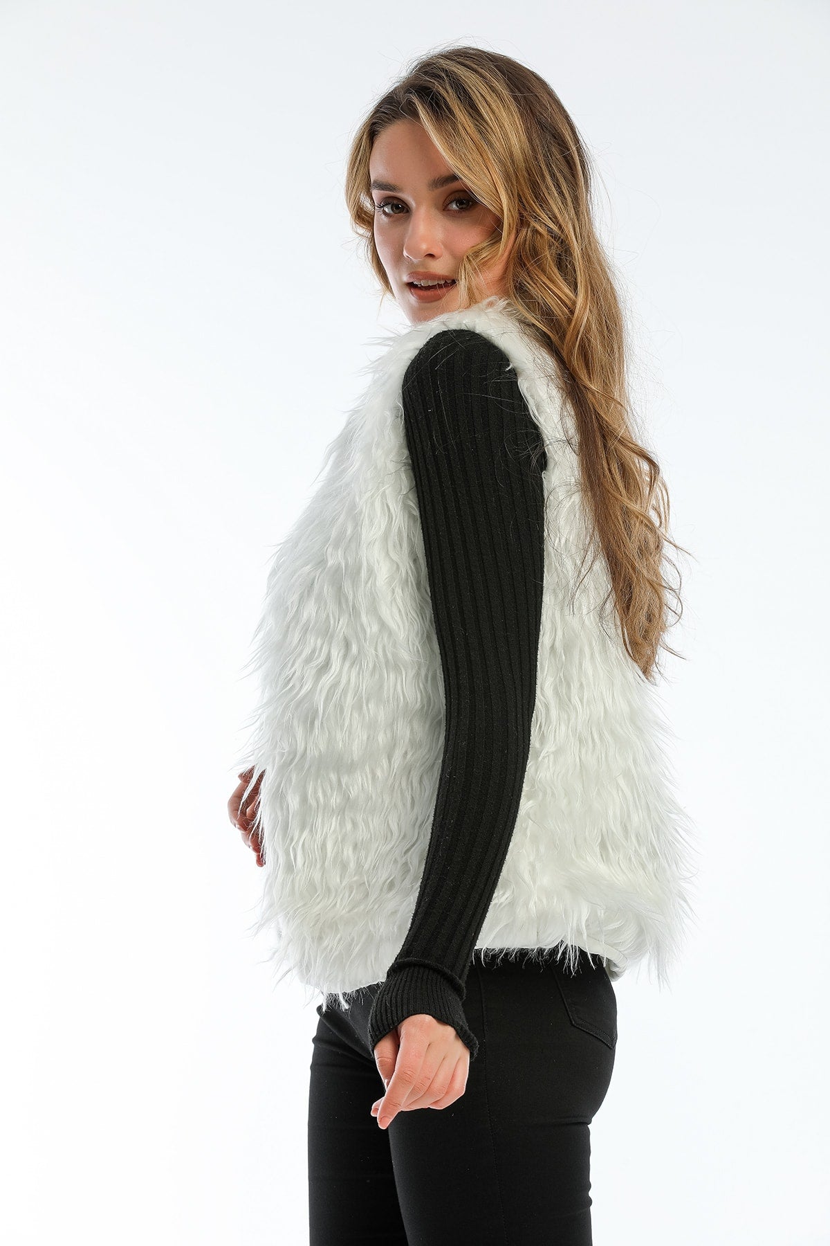 Cecily Women's Lined Vest - Ecru White - product image 3
