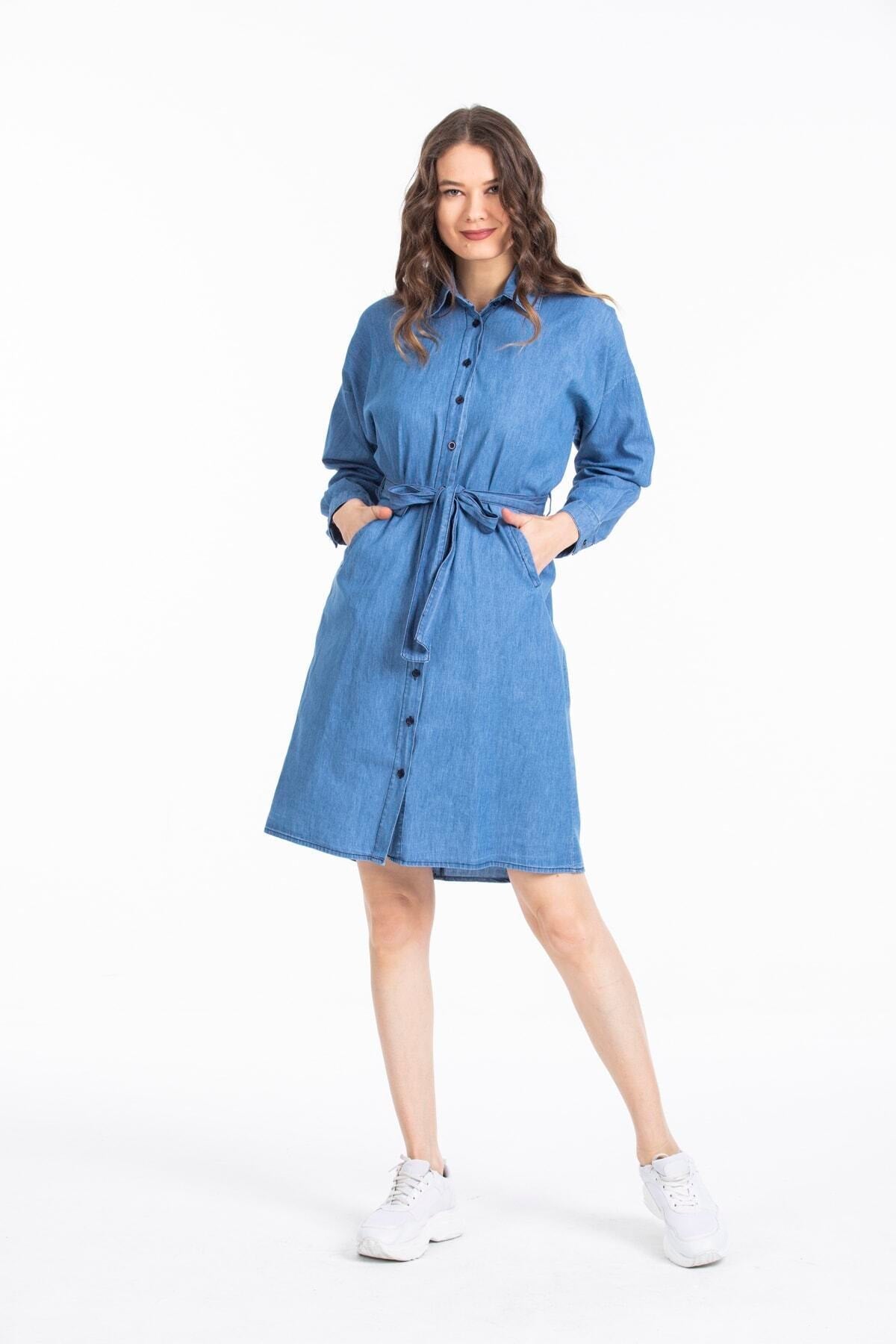 Ember Women's Denim Dress - Navy - product image 4