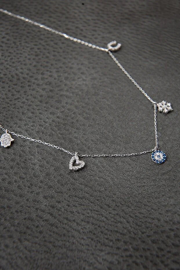 Sterlin Gümüş Nazar Boncuğu Kolye 