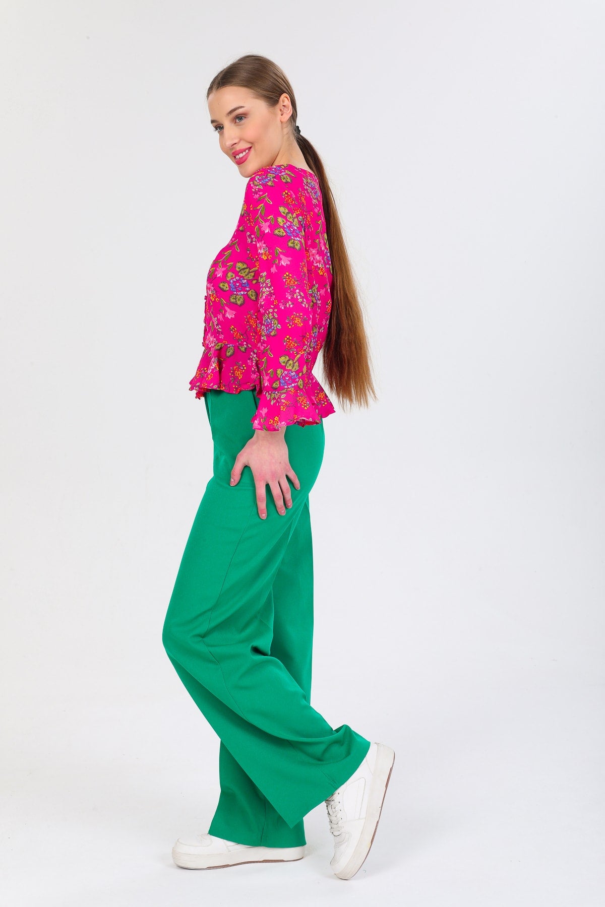 Billie Women's Floral Shirt - Fuchsia Floral - product image 4