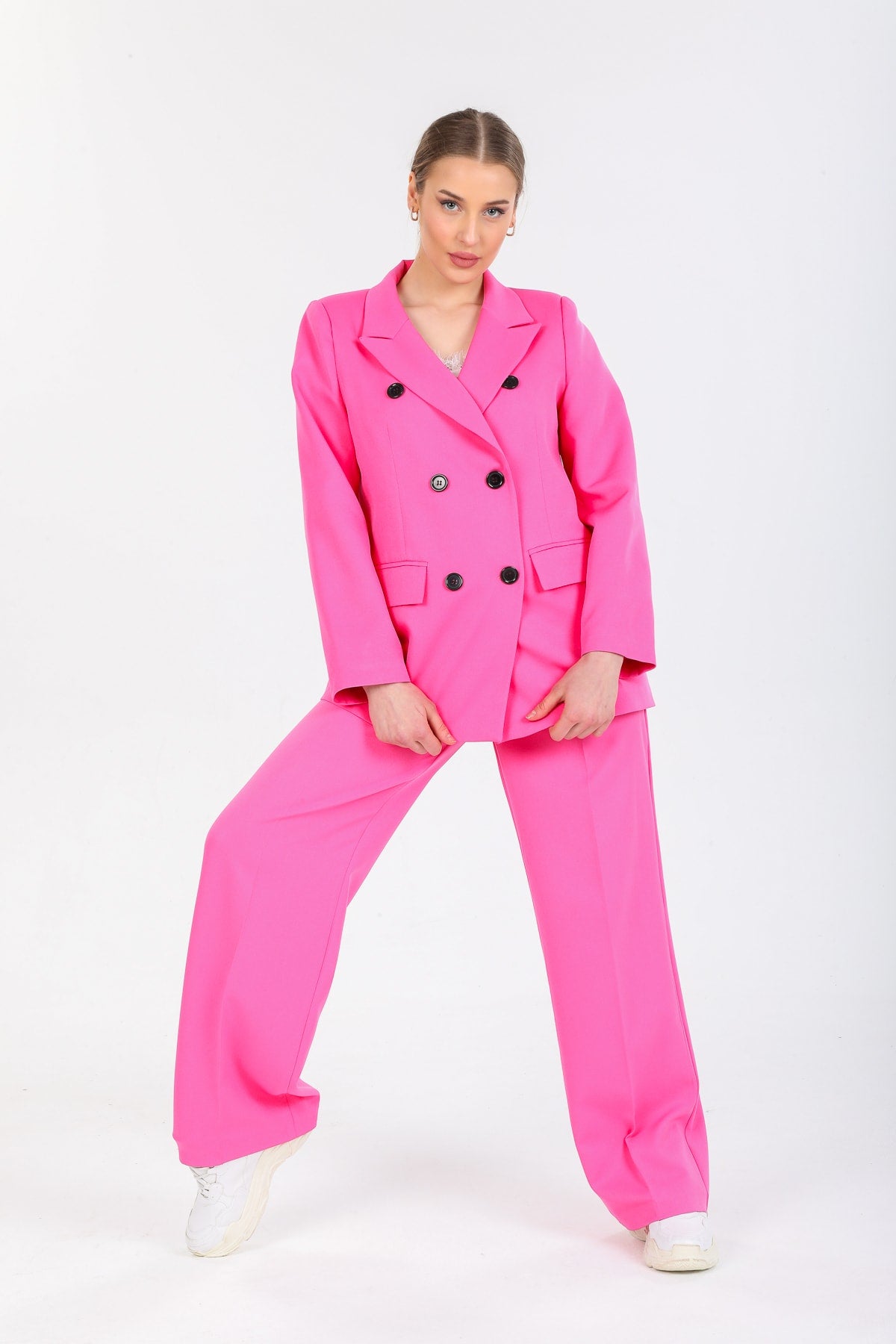 Cadence Women's Double-Breasted Jacket - Fuchsia - product image 4