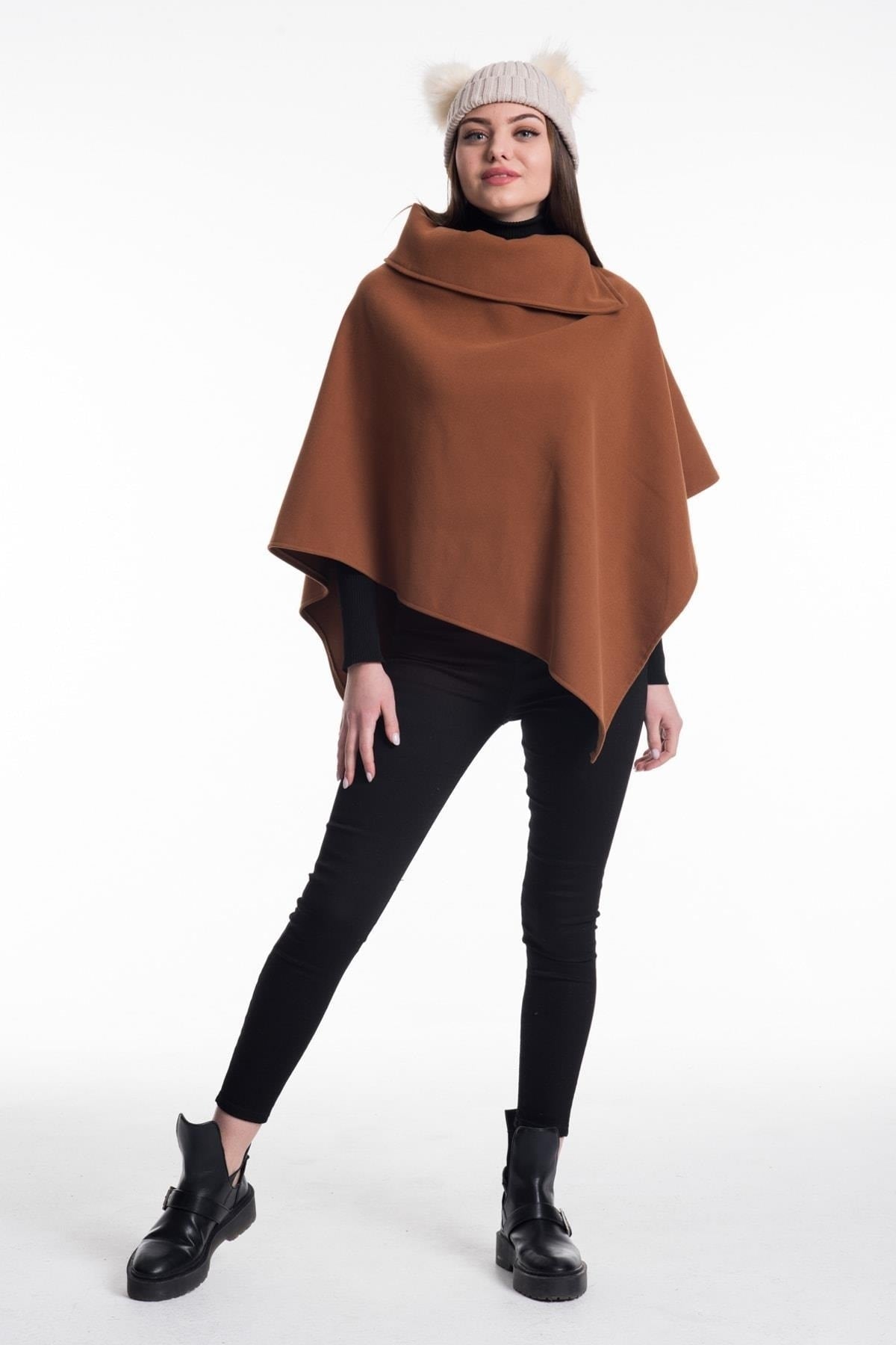 Bess Women's Poncho - Cognac - product image 5
