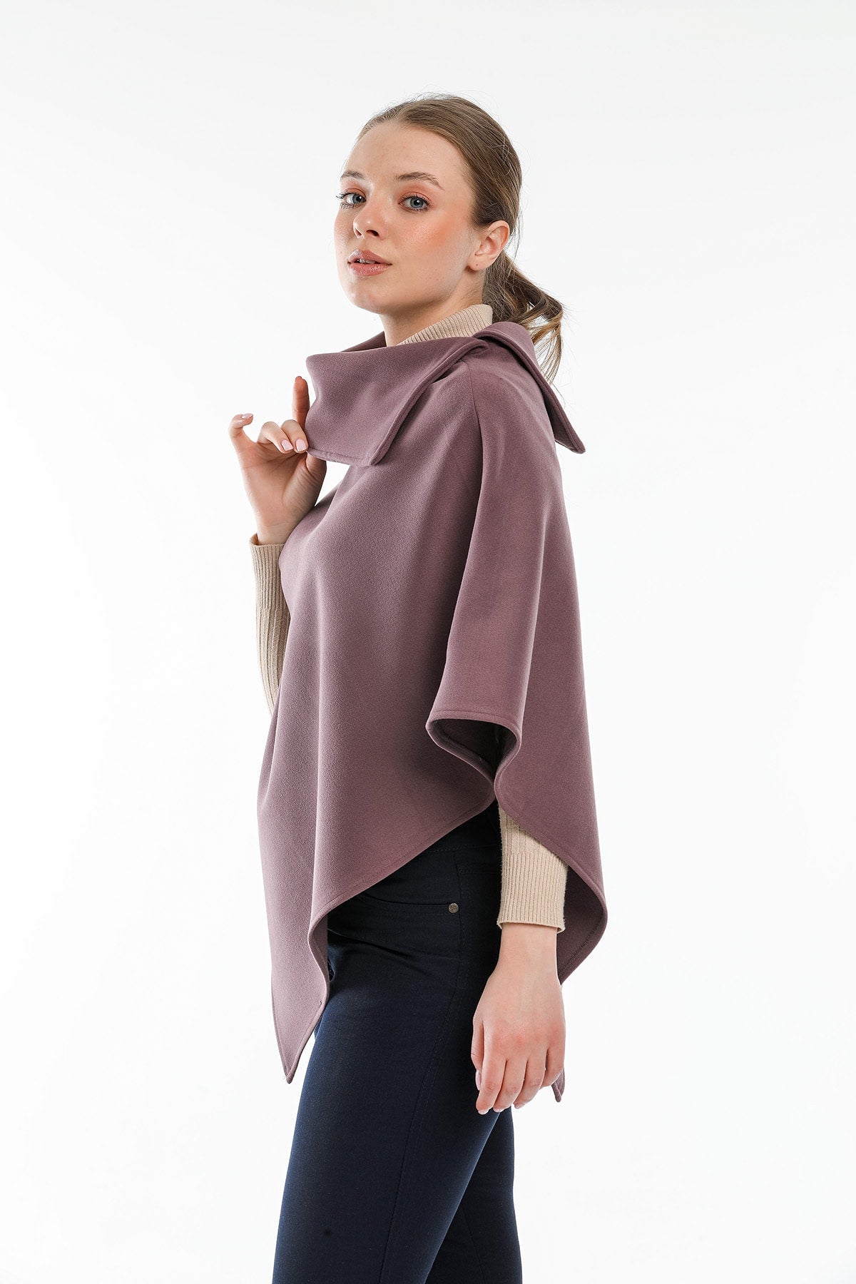 Dora Women's Poncho - Light Plum - product image 5