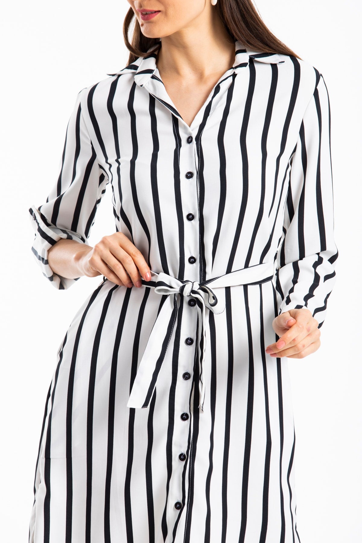 Cordelia Women's Striped Dress - Black White Stripe - product image 5