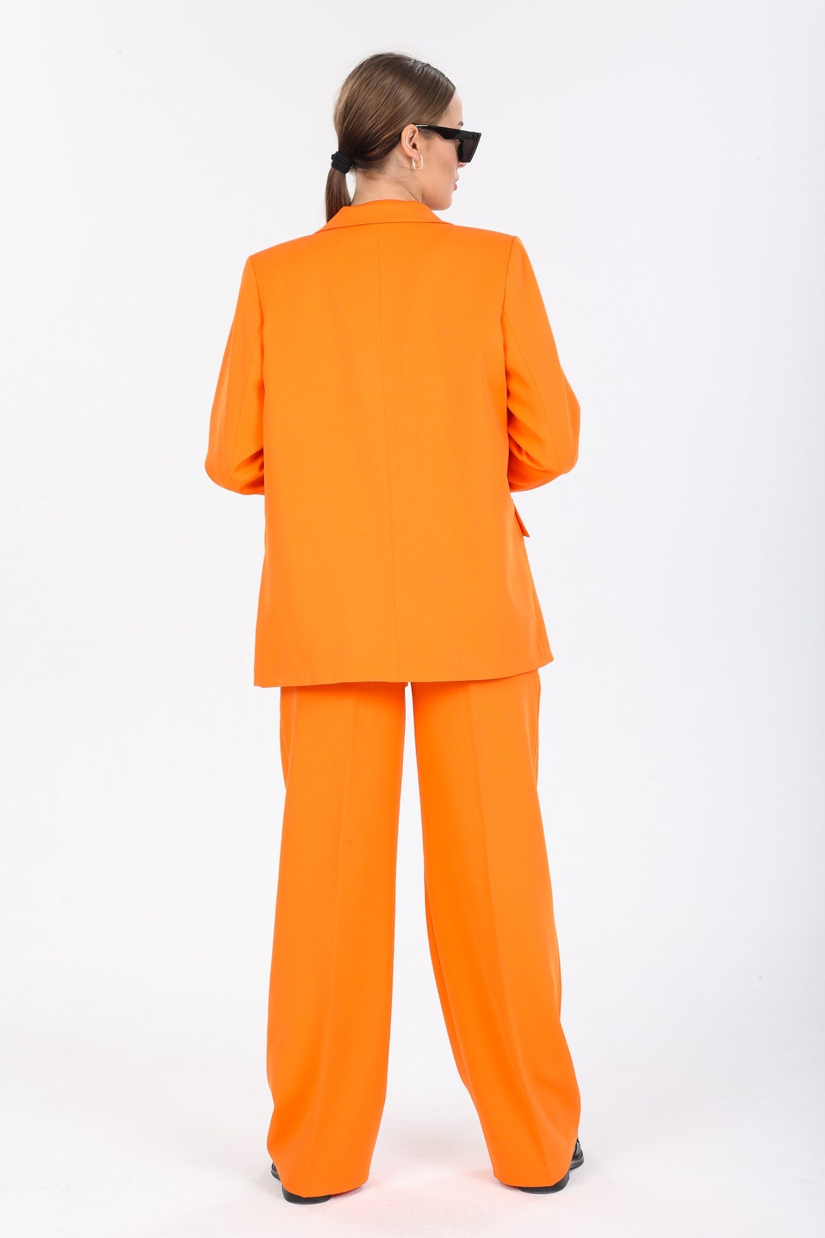 Cadence Women's Double-Breasted Oversized Jacket - Orange - product image 5