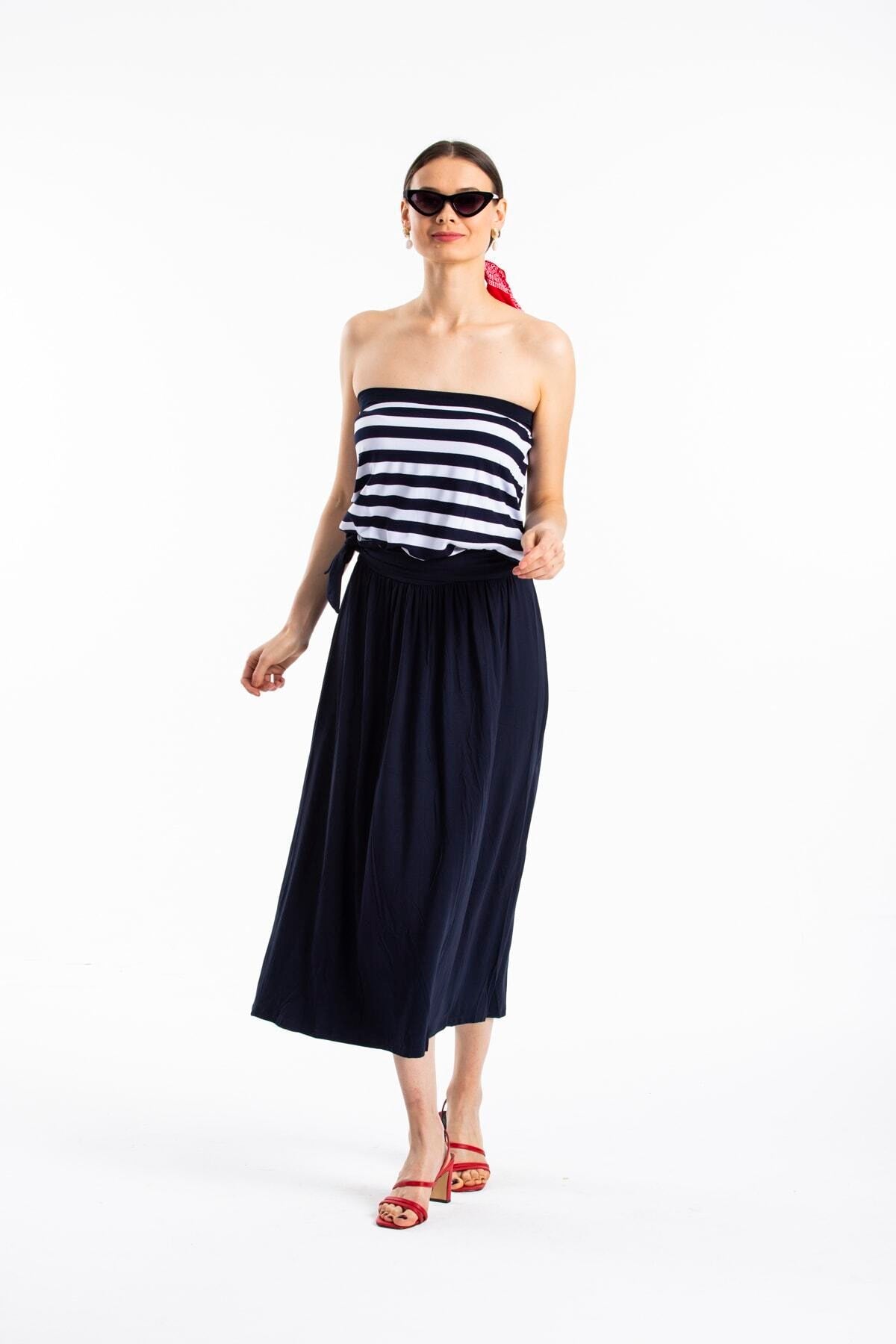 Elspeth Women's Striped Dress - Navy Stripe - product image 5