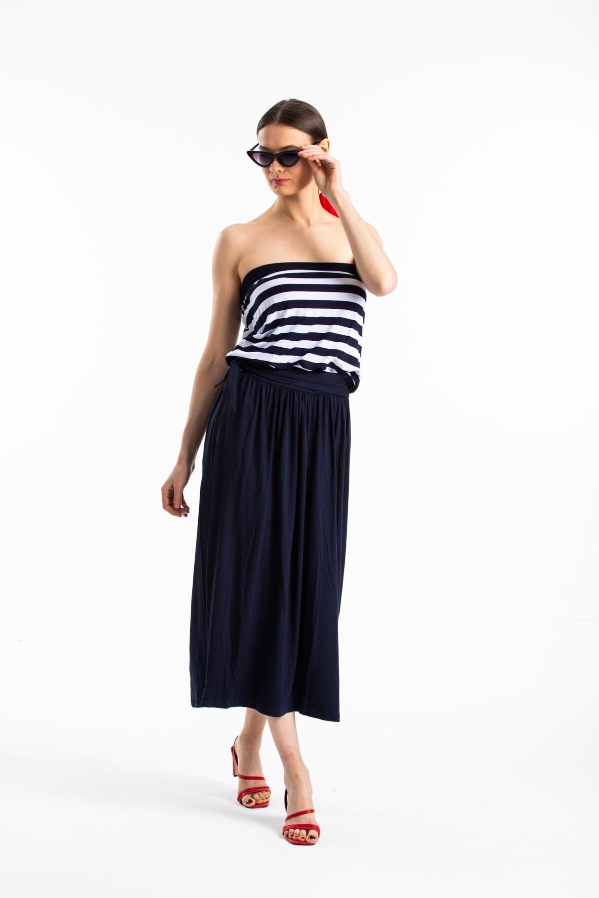 Elspeth Women's Striped Dress - Navy Stripe - product image 6