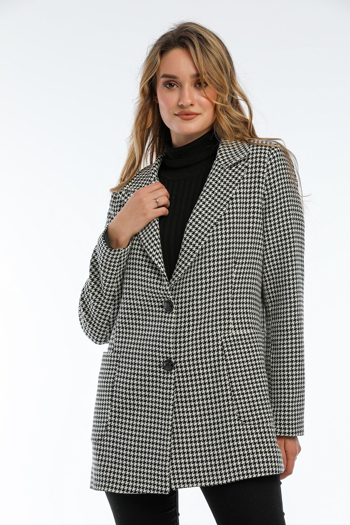 Catalina Women's Houndstooth Blazer - Black White Houndstooth - product image 6