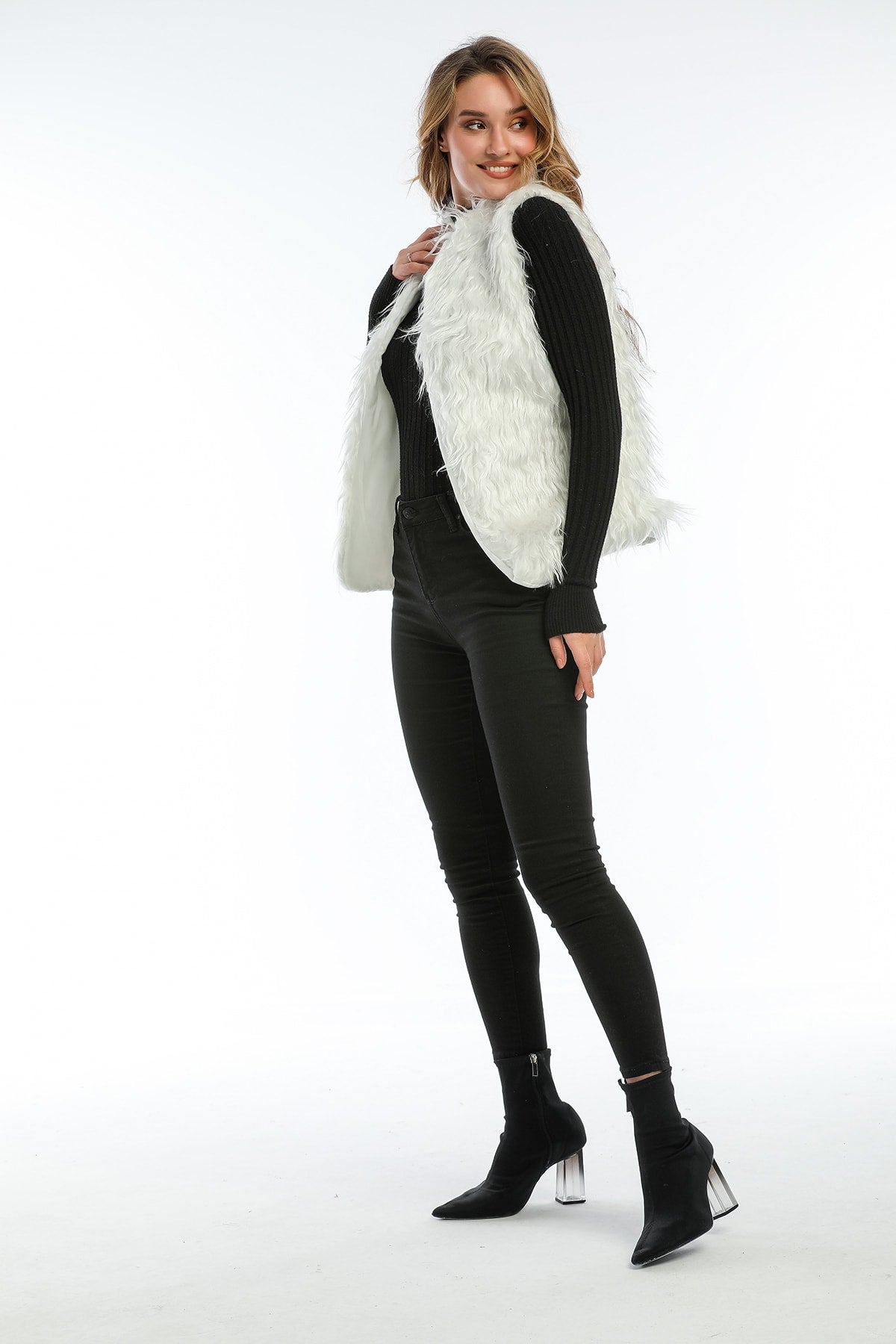 Cecily Women's Lined Vest - Ecru White - product image 6