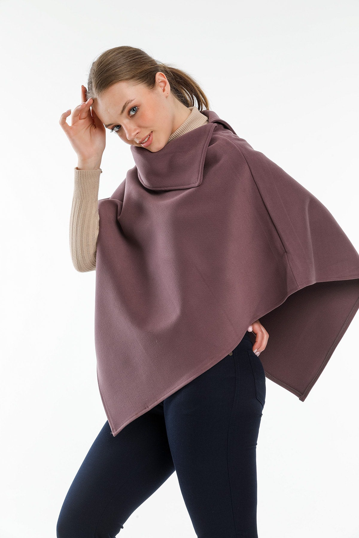 Dora Women's Poncho - Light Plum - product image 6