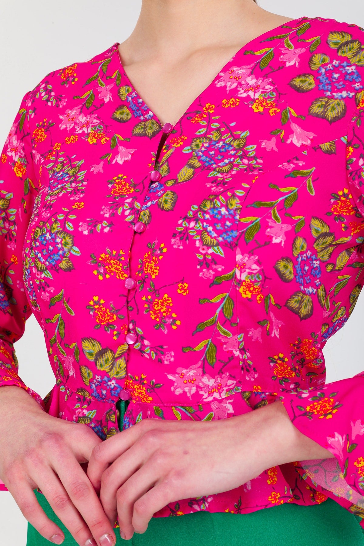 Billie Women's Floral Shirt - Fuchsia Floral - product image 8