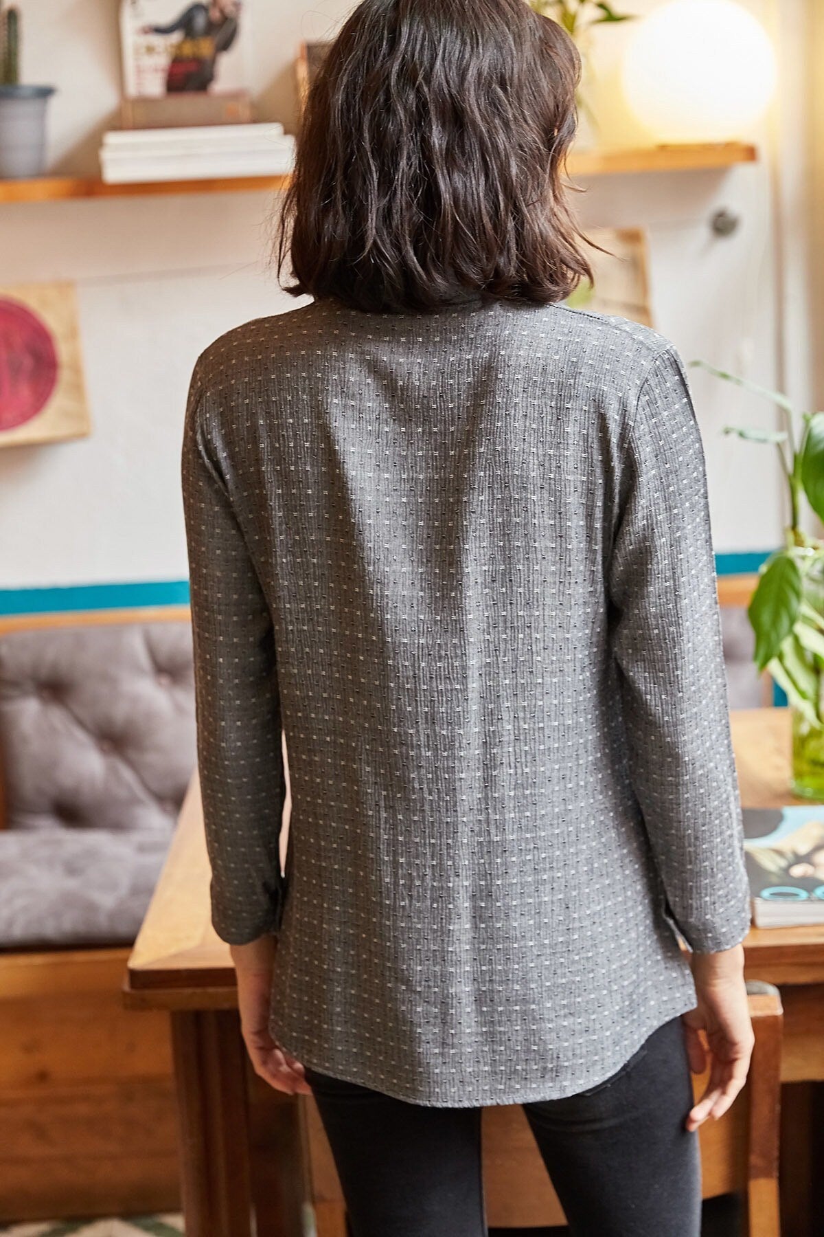 Blusa de manga larga Eleanor Gray Designer