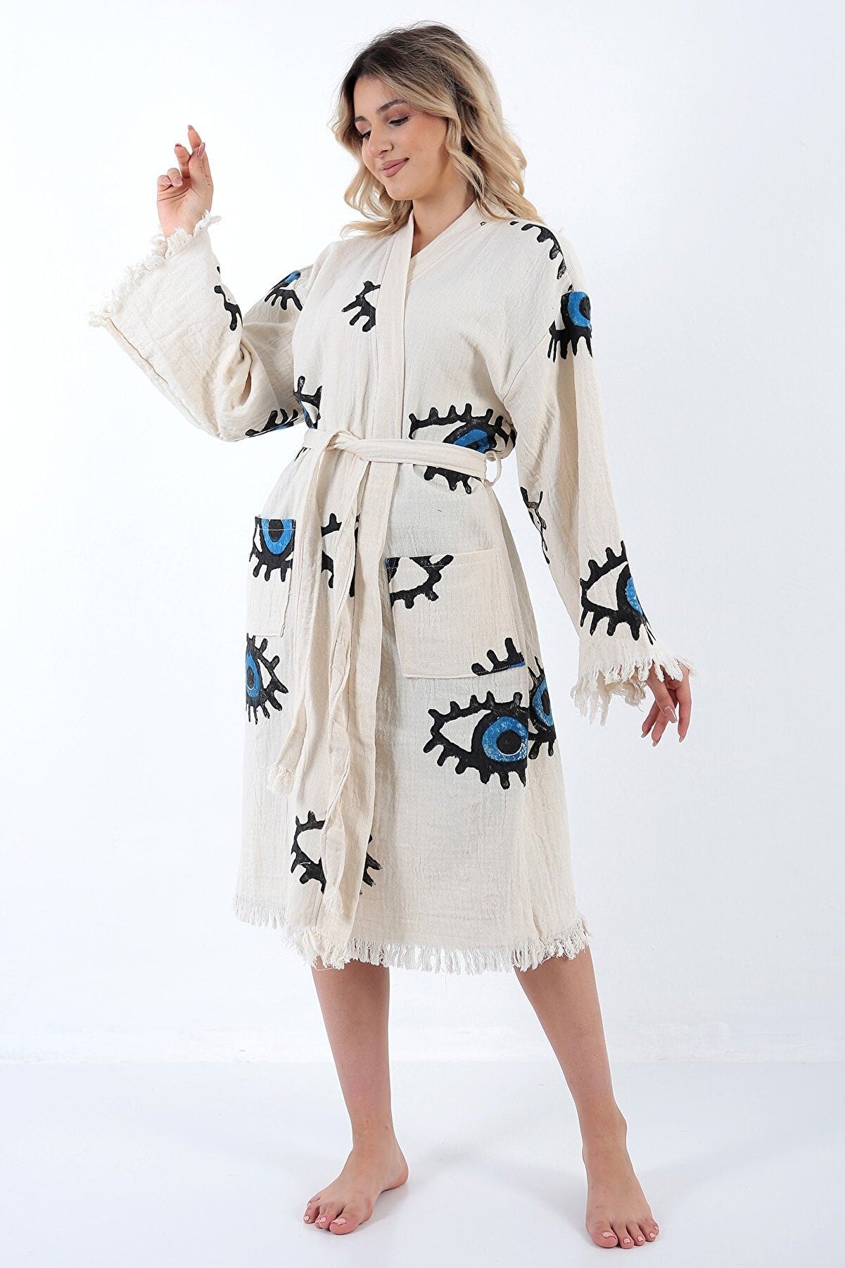 Ρόμπα με μάτι από οργανικό βαμβάκι από τουρκικό βαμβάκι