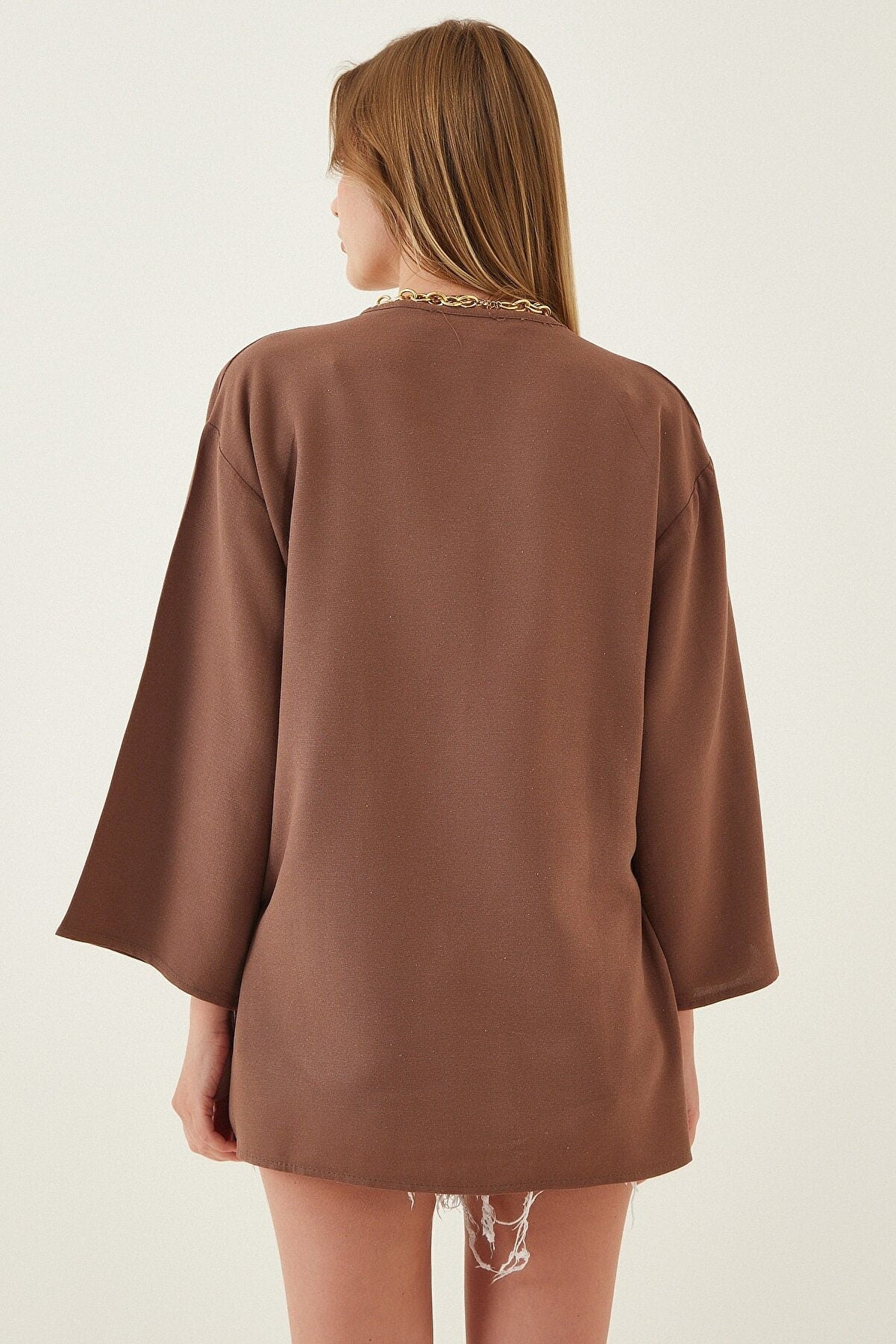 Quimono Patricia de lino color crema