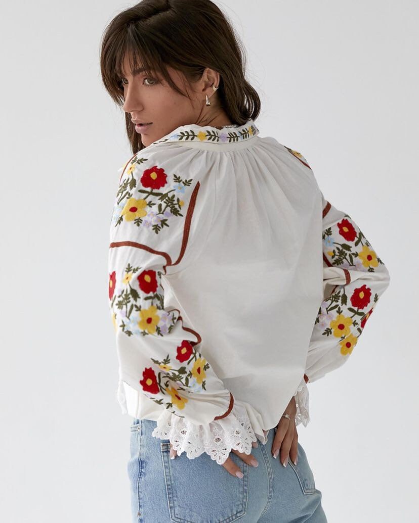 Blusa Mexicana Bordada Estilo Étnico