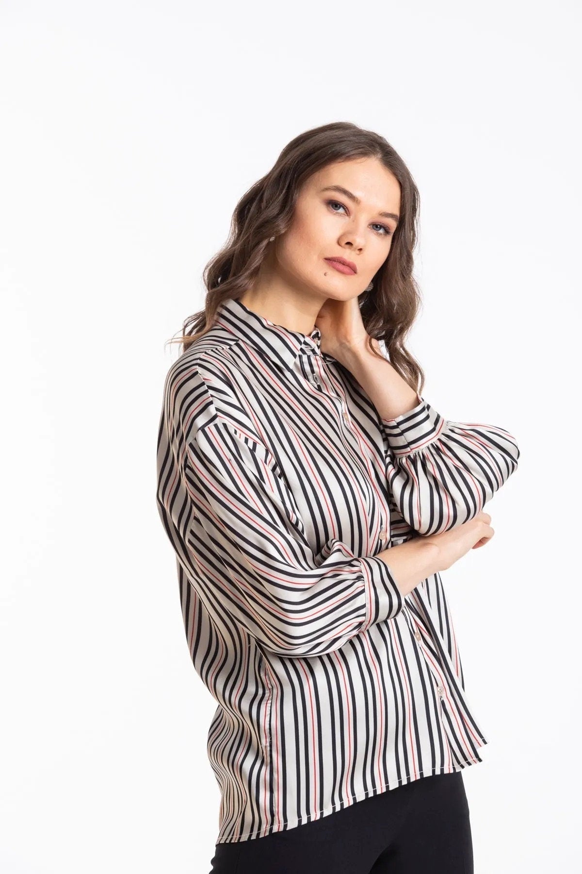 Σατέν Πουκάμισο με Κουμπιά