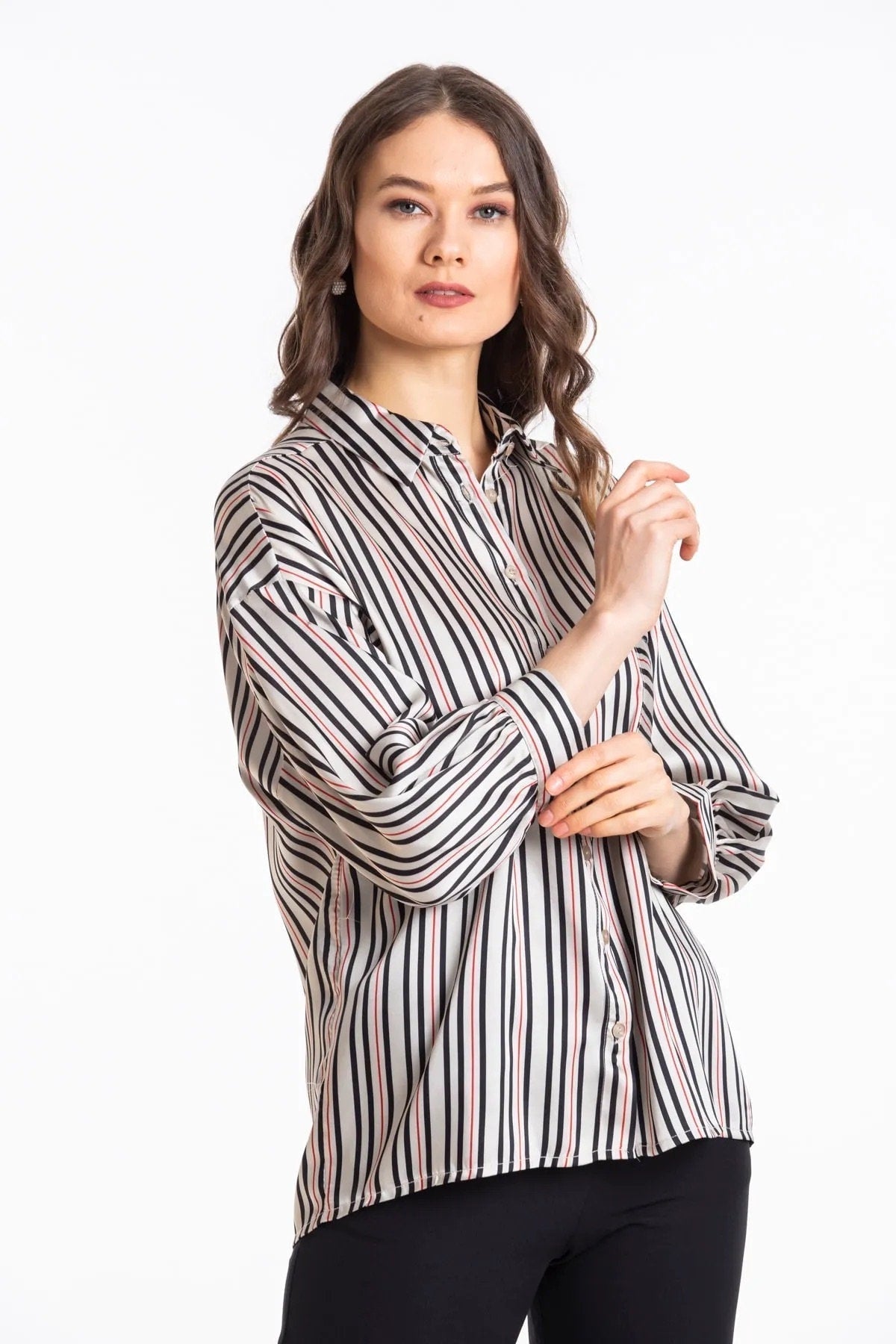 Σατέν Πουκάμισο με Κουμπιά