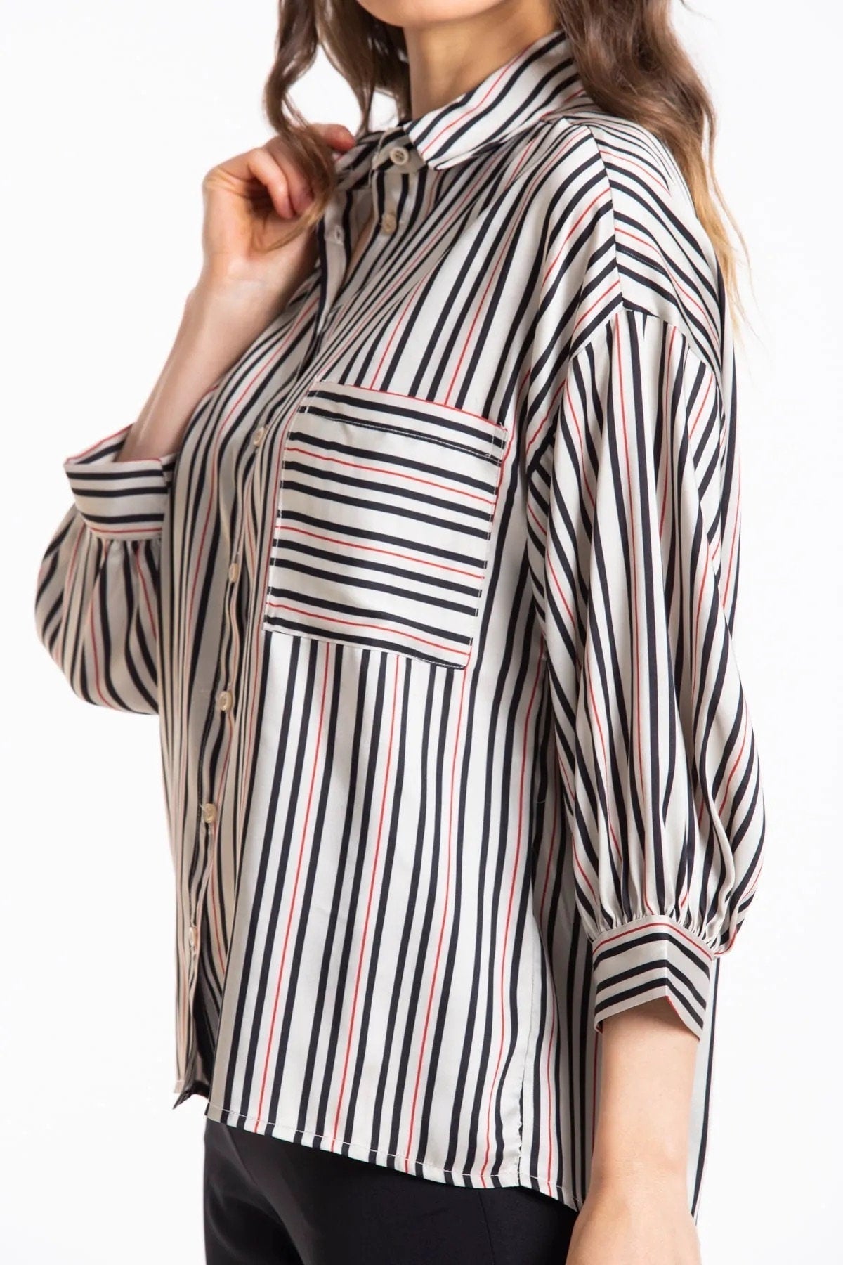 Σατέν Πουκάμισο με Κουμπιά