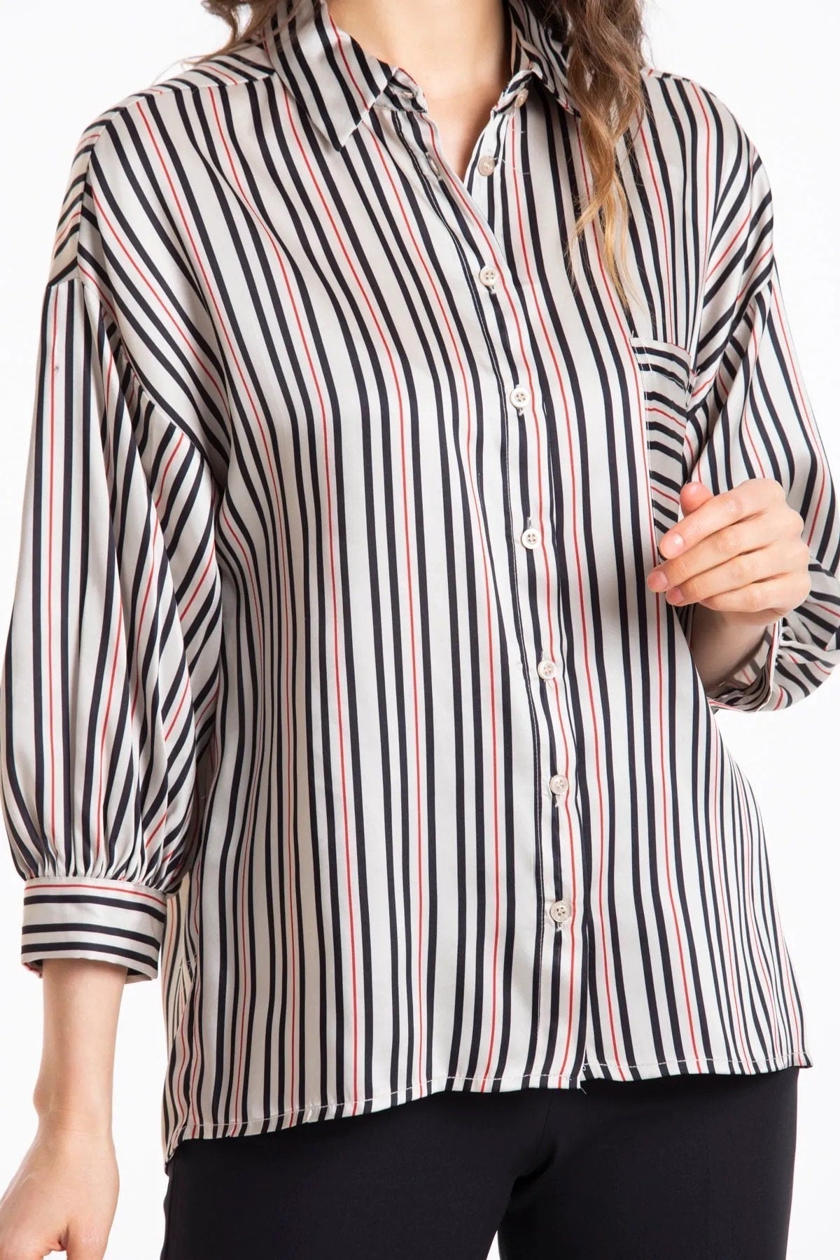 Σατέν Πουκάμισο με Κουμπιά