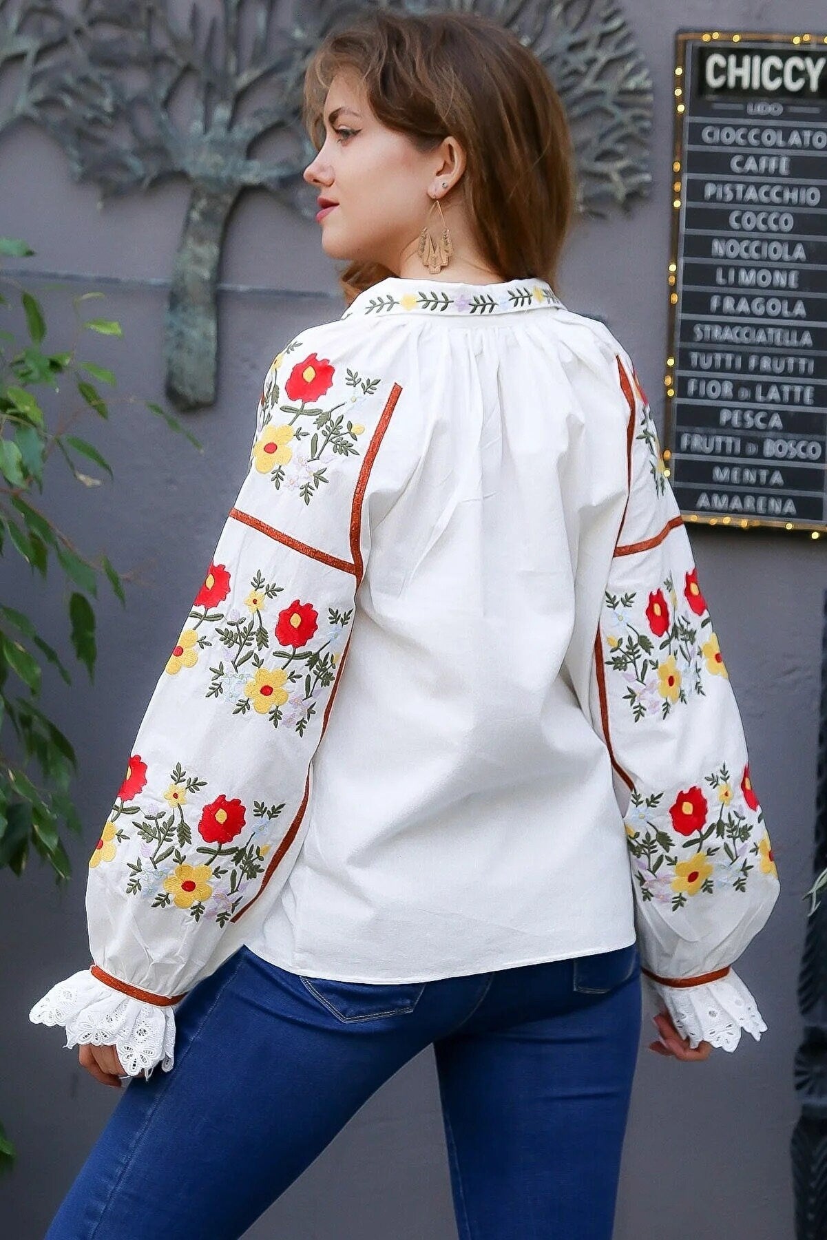 Blusa Mexicana Bordada Estilo Étnico