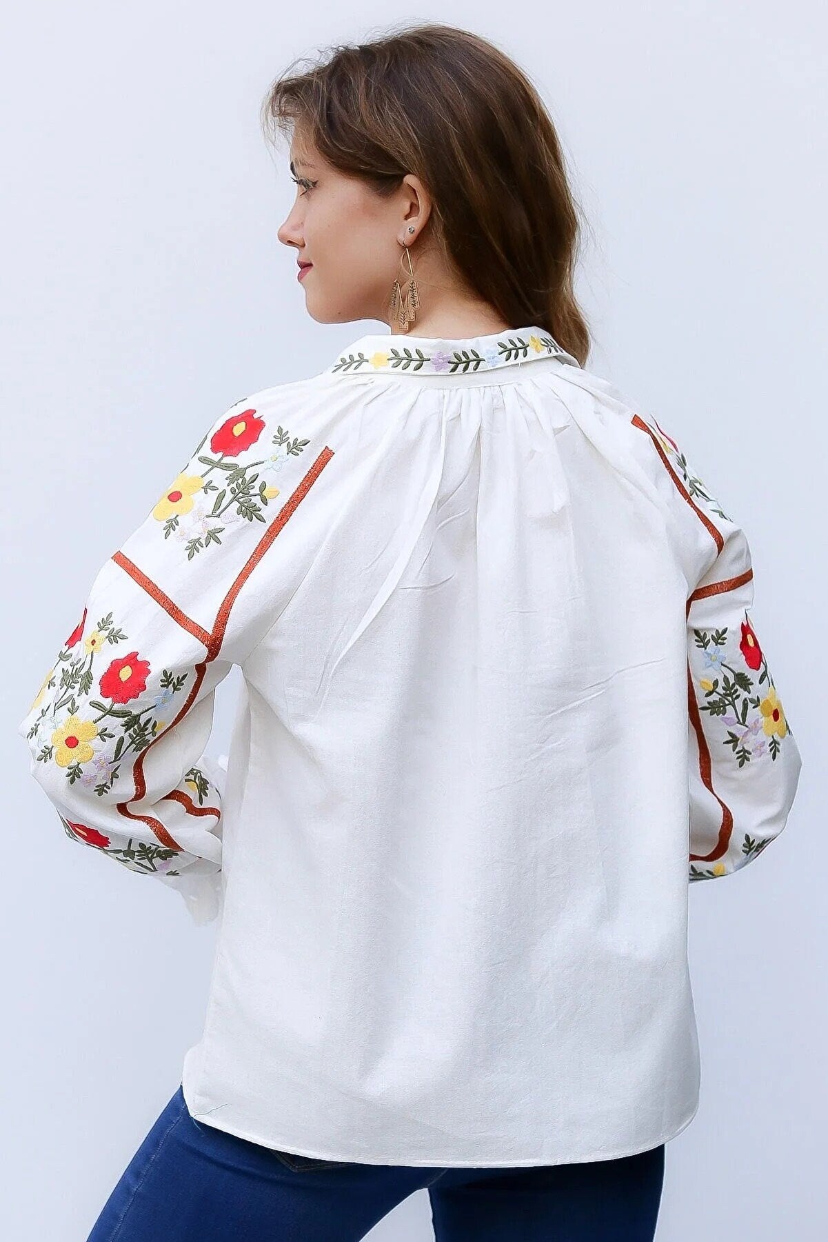 Blusa Mexicana Bordada Estilo Étnico