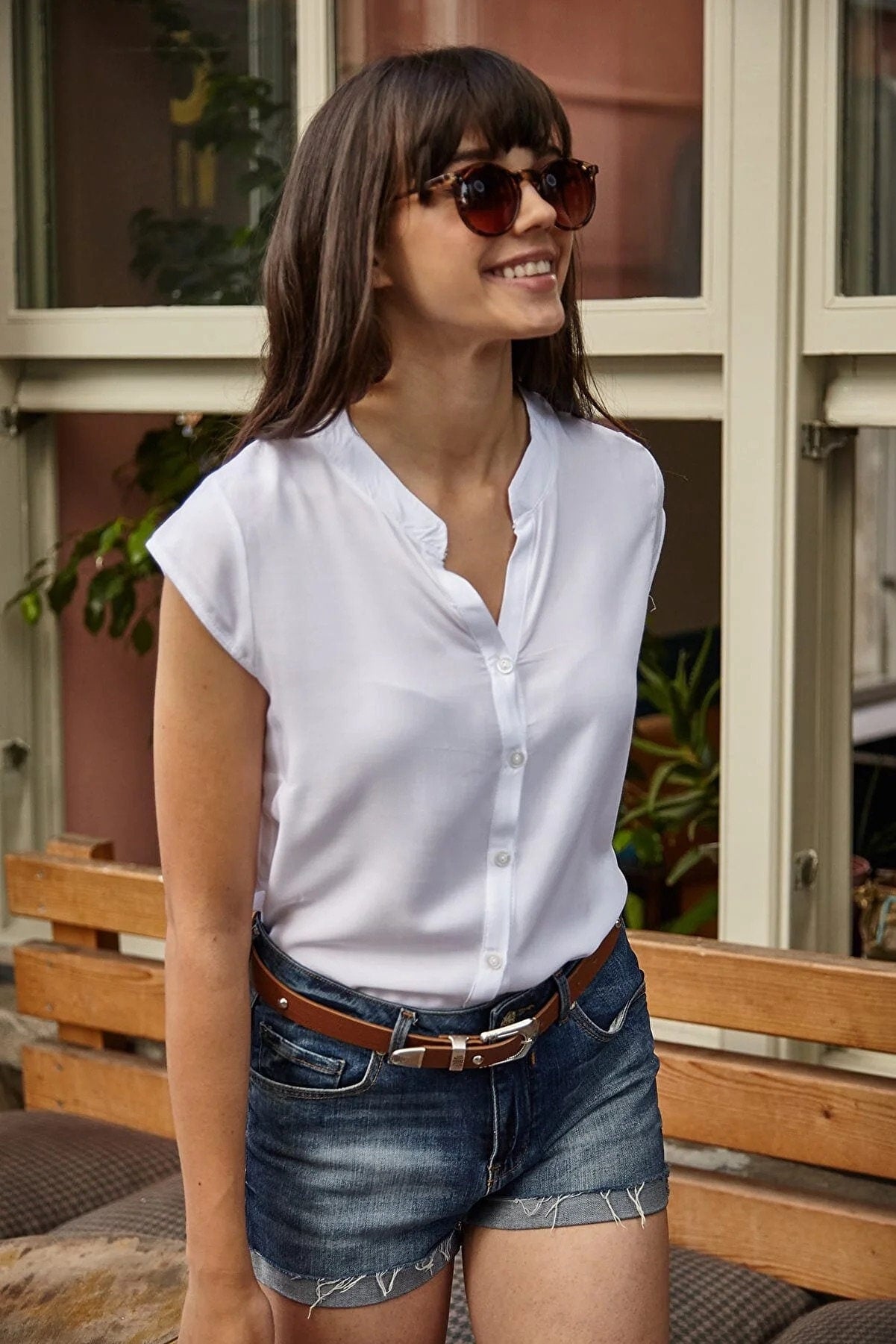 Essential Black Short Sleeve Button-Down Shirt