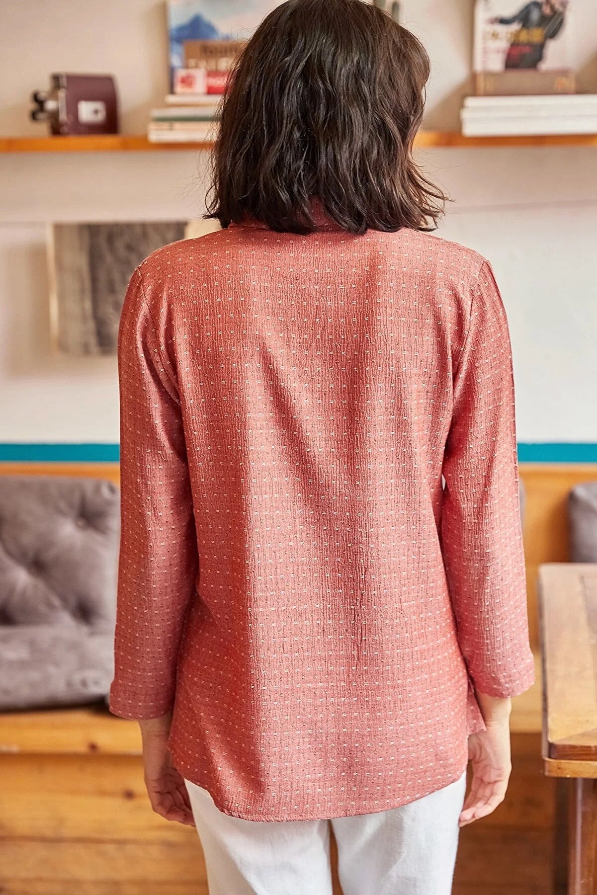 Camisa con botones, manga larga y diseño de color Eleanor Brick