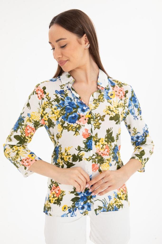 Sophia Casual Floral Button Down Shirt