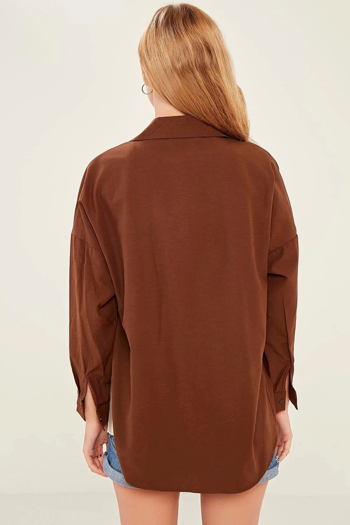 Colorblock Cotton Blend Button-Down Shirt