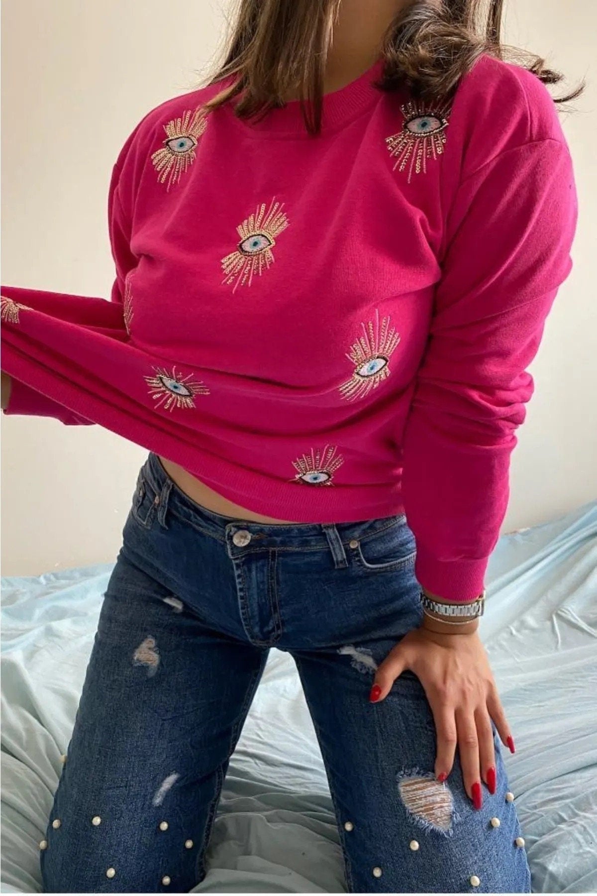 Nazar Boncuğu Sweatshirt