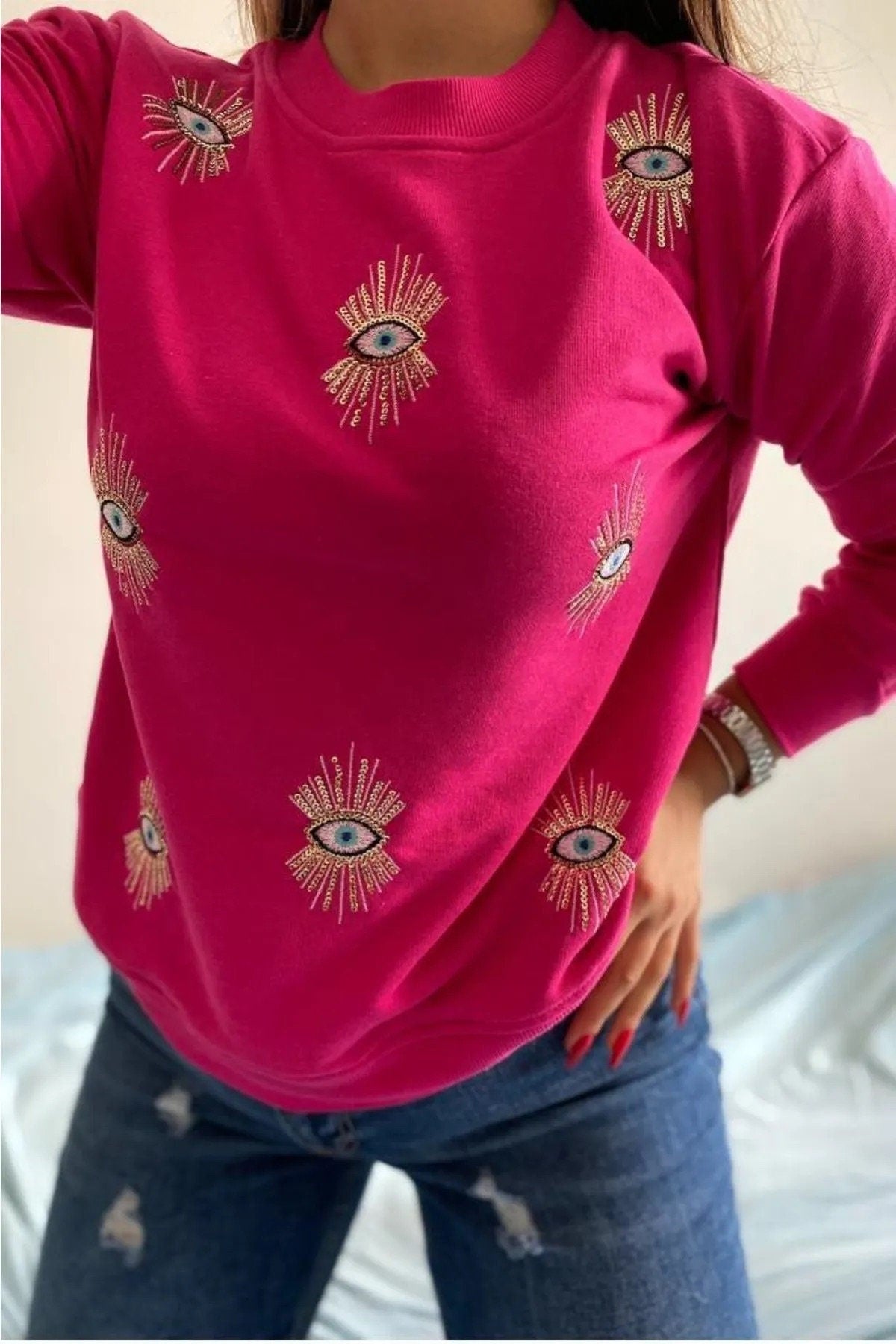 Nazar Boncuğu Sweatshirt