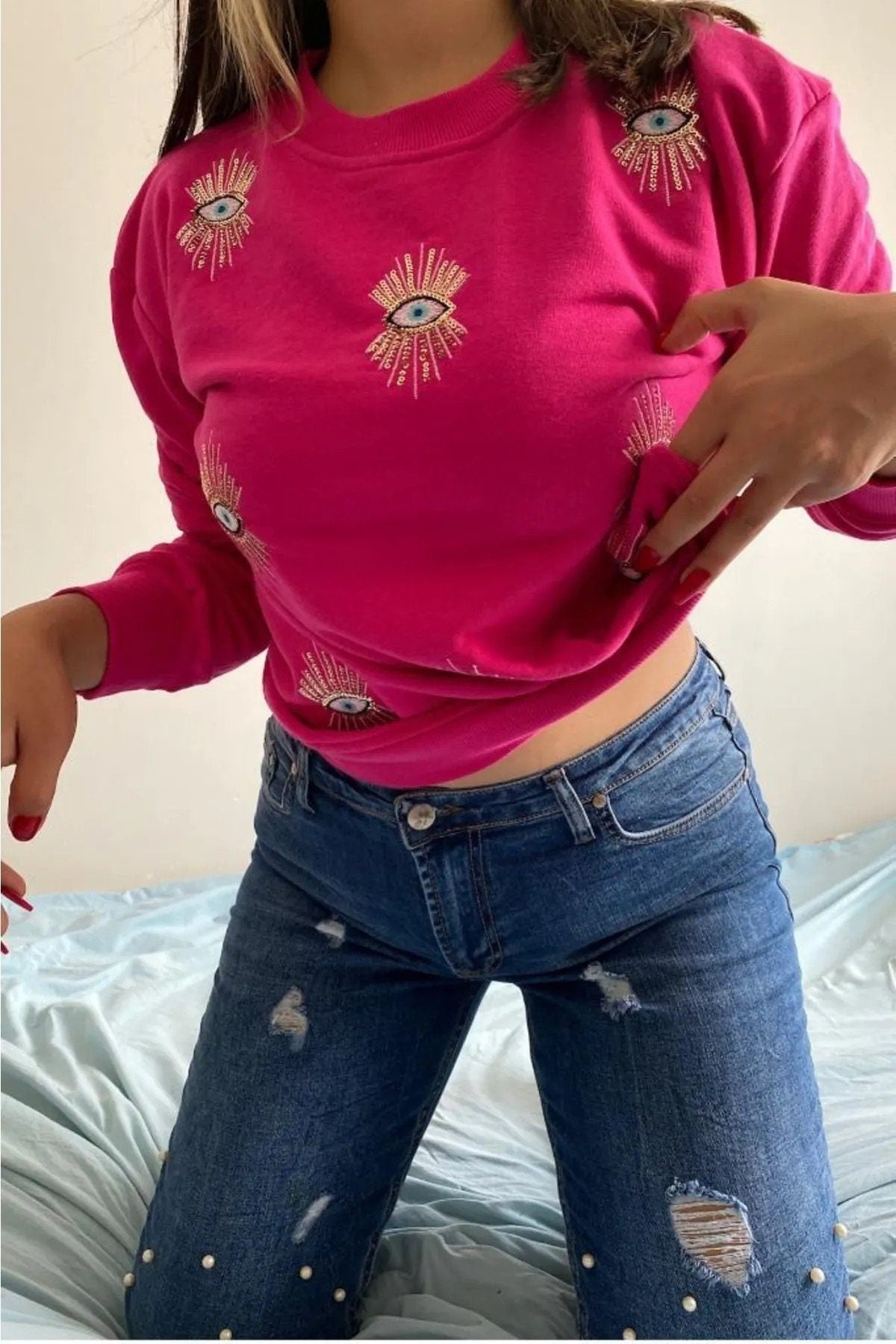 Nazar Boncuğu Sweatshirt