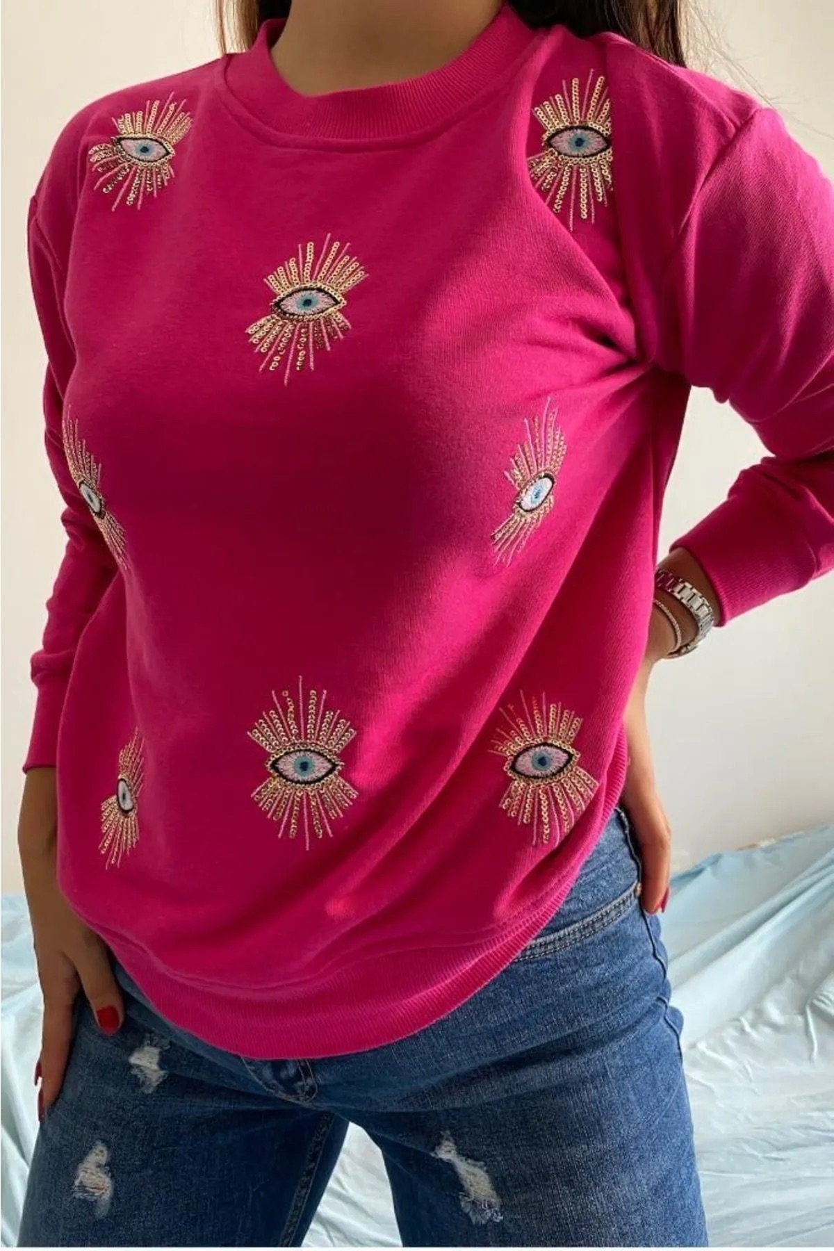 Nazar Boncuğu Sweatshirt